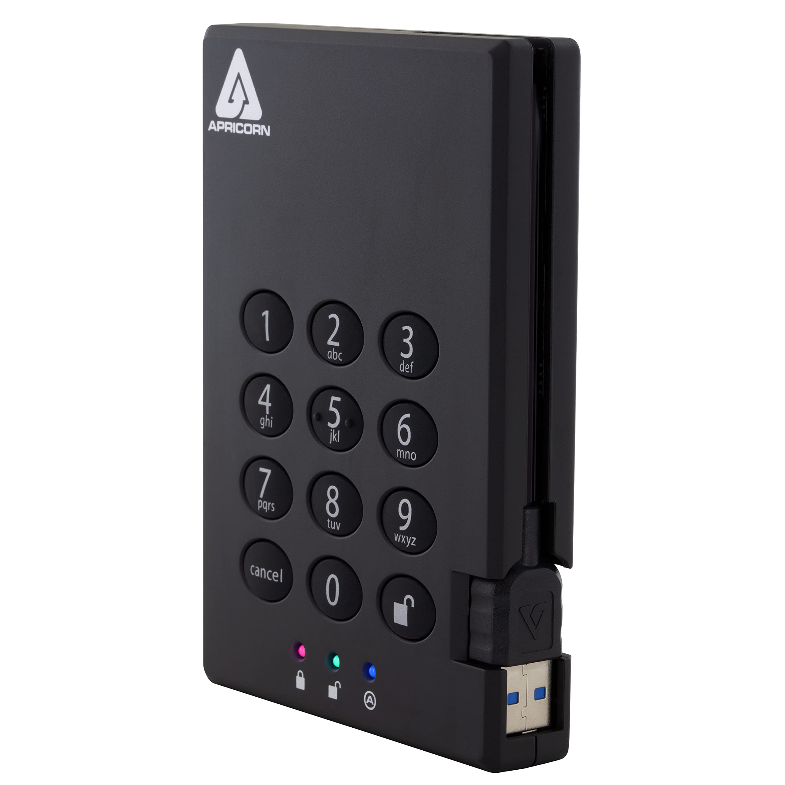 Apricorn Aegis Padlock 3.0 1Tb Usb 3.0 External Hard Drive, Black