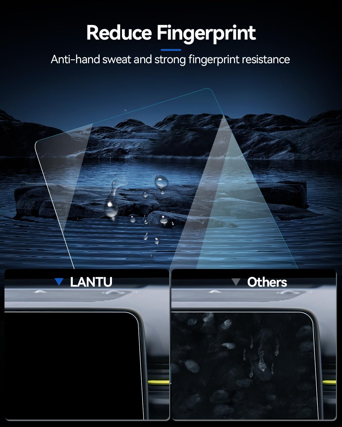 Lantu 2Pcs Car Screen Protector For 2024 Hyundai Kona Accessories 12.3'' Nano Gps Navigation Touchscreen Protector Film Hd Clear