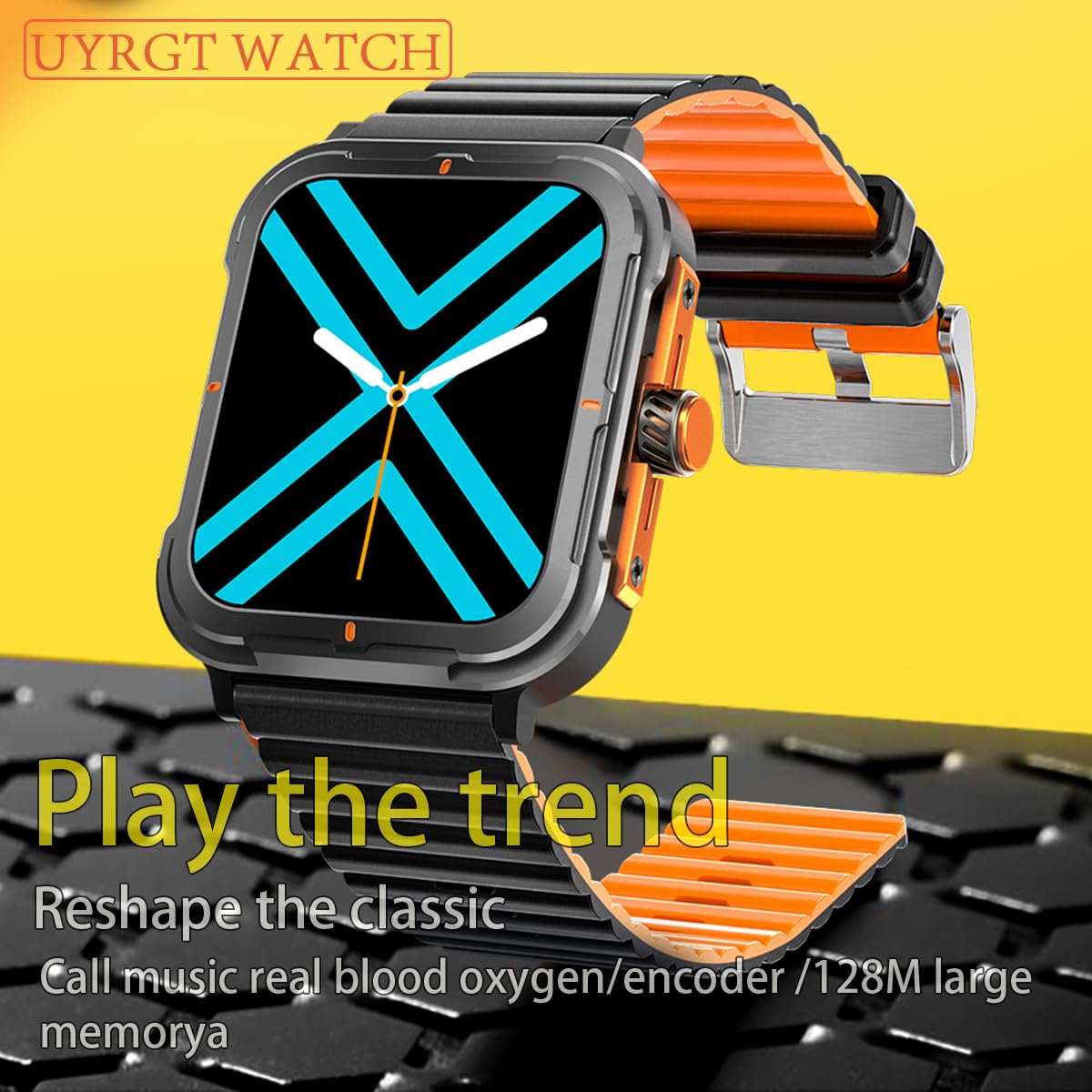 Uyrgt Sports&Rugged Smart Watch For Men Women, Cnc Aluminum Alloy Frame, 1.83    Full Touch Display, Bluetooth Call, Fitness Tra