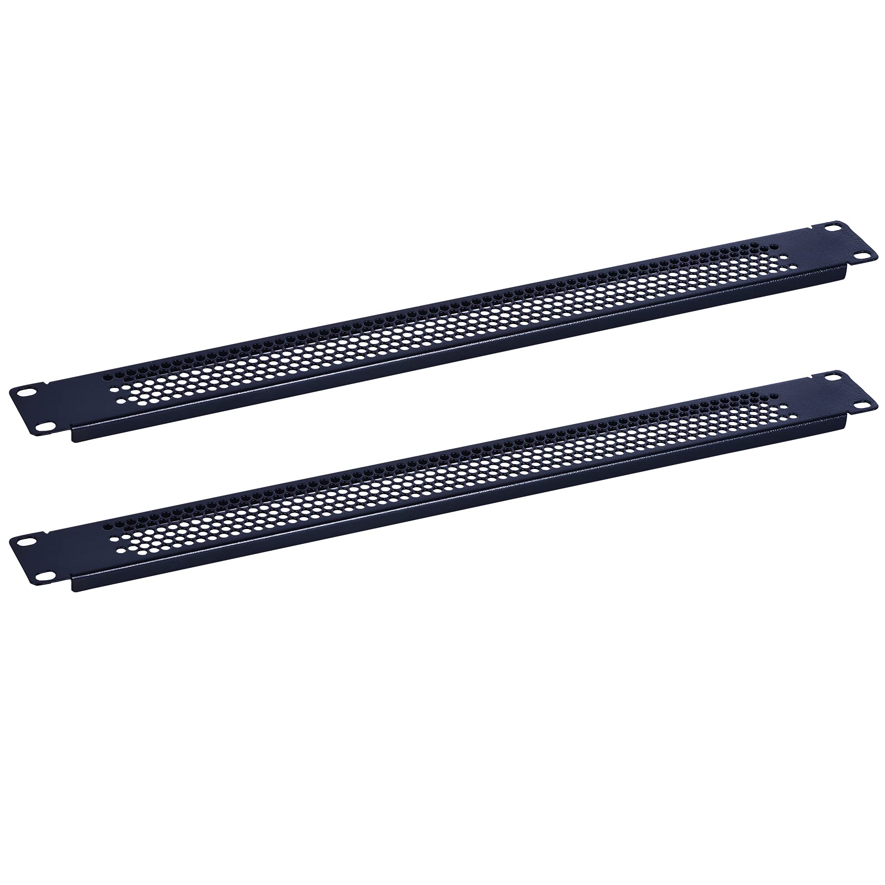 Rackpath 1U Blank Rack Mount Panel Spacer With Venting For 19In Server Rack Enclosure Or Network Cabinet   2 Pack, Black