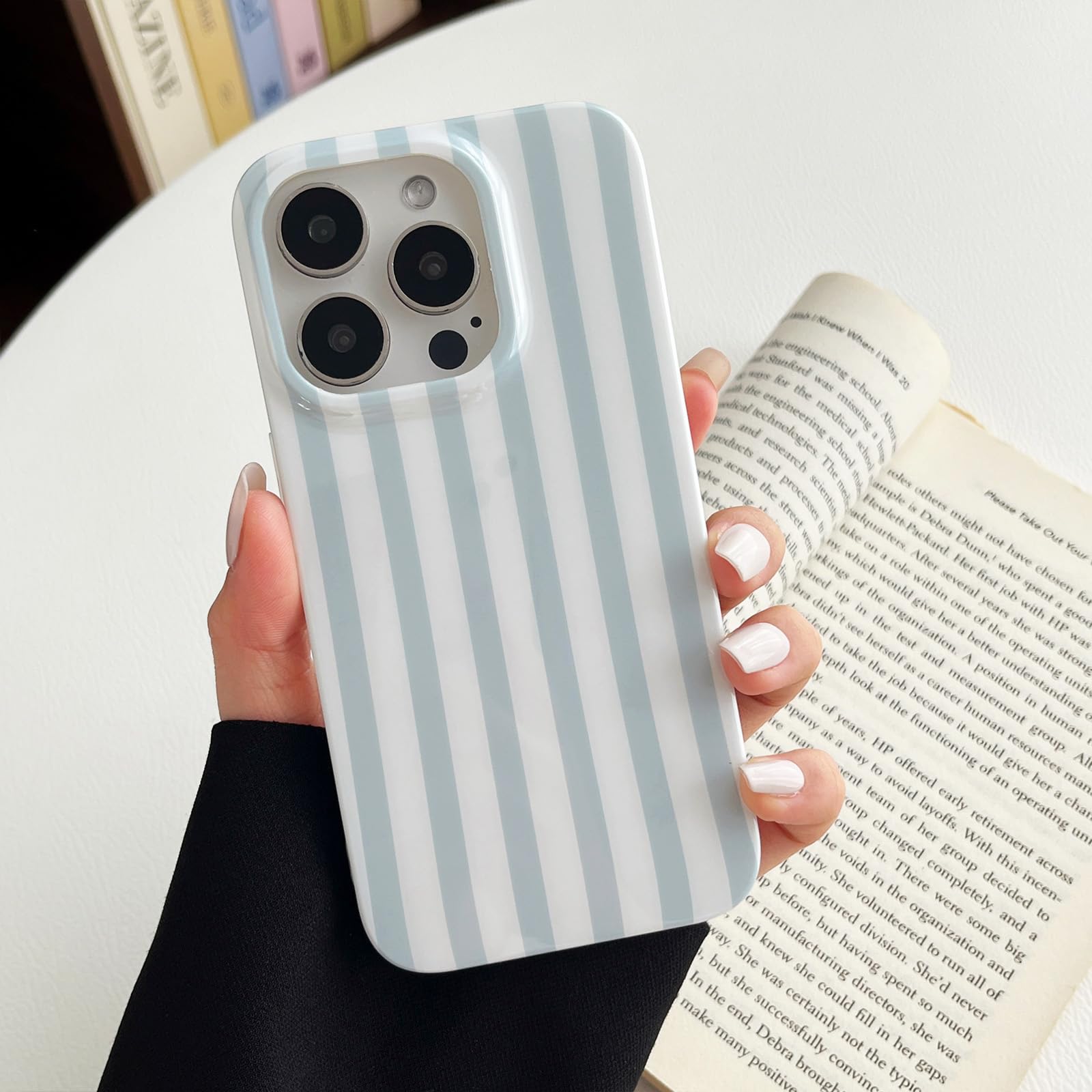 ZTOFERA for iPhone 16 Pro Max Case with Geometric Vertical Stripes,Cute Fashion Simple Line Pattern for Women Men,Soft TPU Slim 
