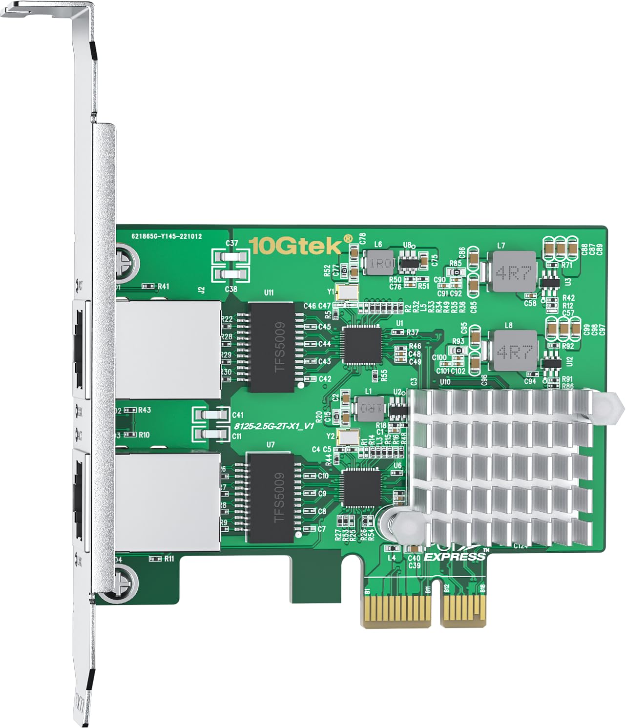 2.5Gbase T Pci Express Network Adapter, With Realtek Rtl8125Bg Controller, Dual Rj 45 Port, Pcie 2.1 X1, Support Windows/Windows