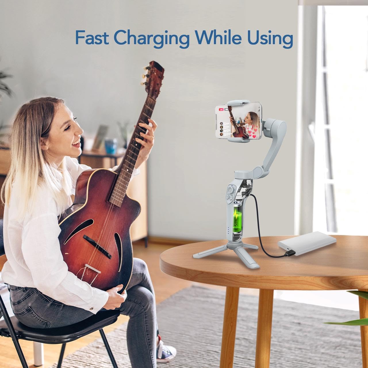 Gimbal Stabilizer For Smartphone,3 Axis Phone Gimbal For Android & Iphone 14 Pro Max,Phone Stabilizer For Video Recording With F