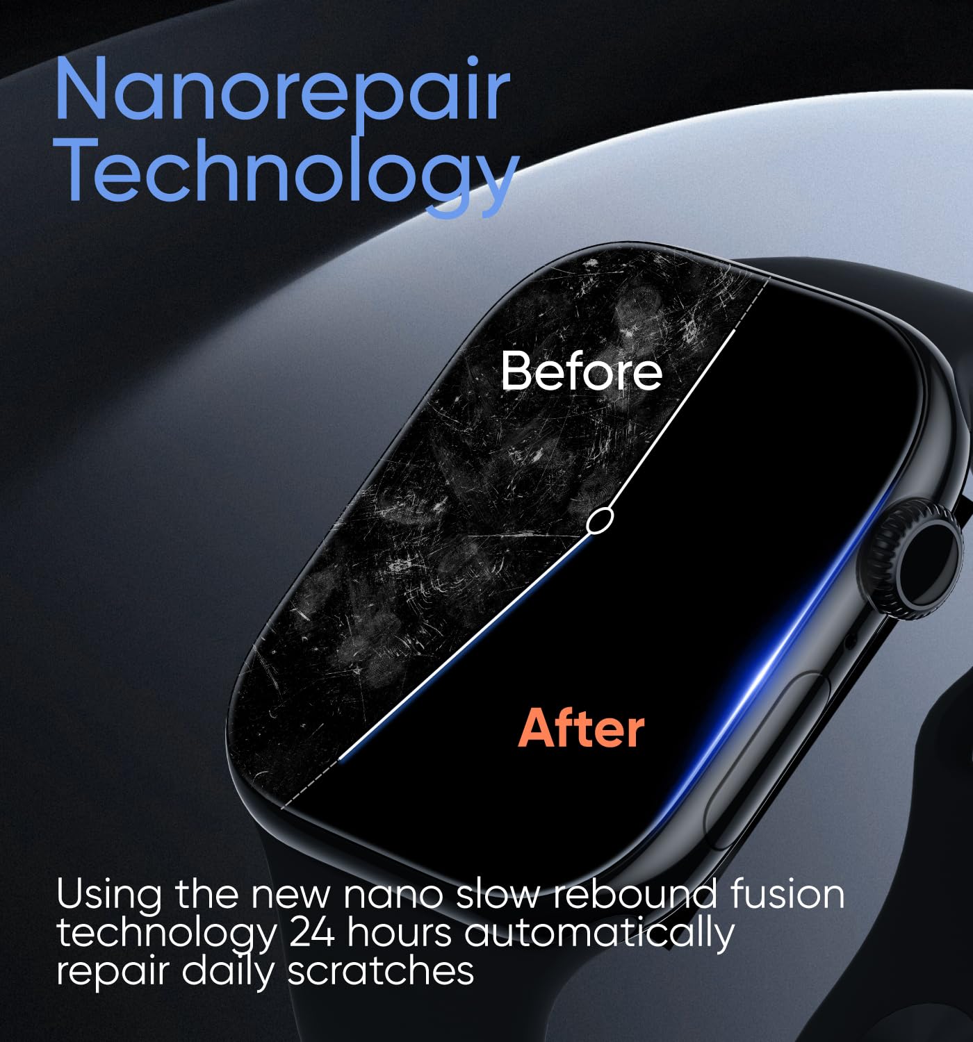 Magic John 2 Pack For Apple Watch Series 9/8/7 45Mm Screen Protector, [Automatic Align Tech] Self Healing Flexible Tpu Film For