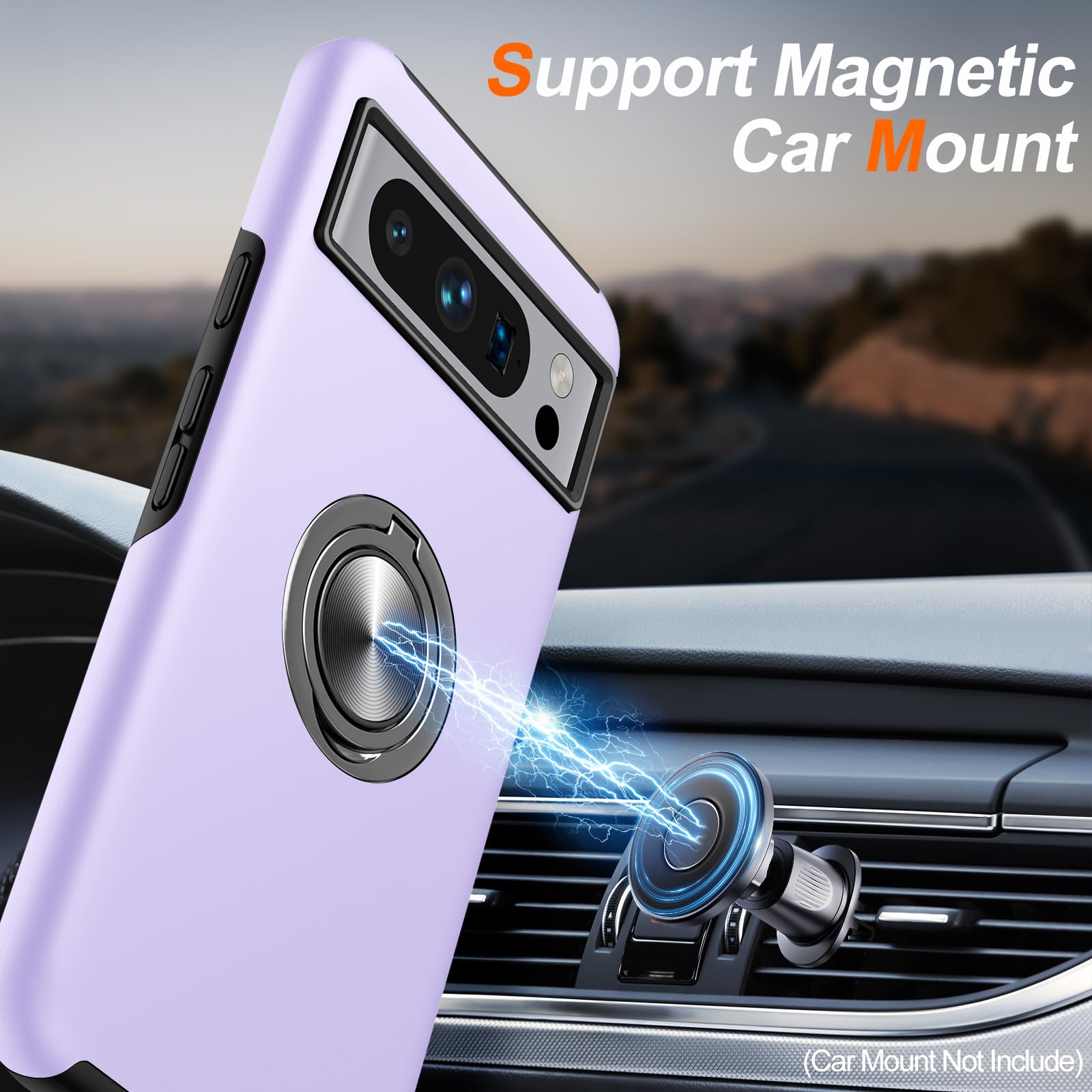 Jame For Google Pixel 8 Pro Case, Slim Tough Rugged Shockproof Protective Pixel 8 Pro Phone Case With Metal Ring Kickstand For G