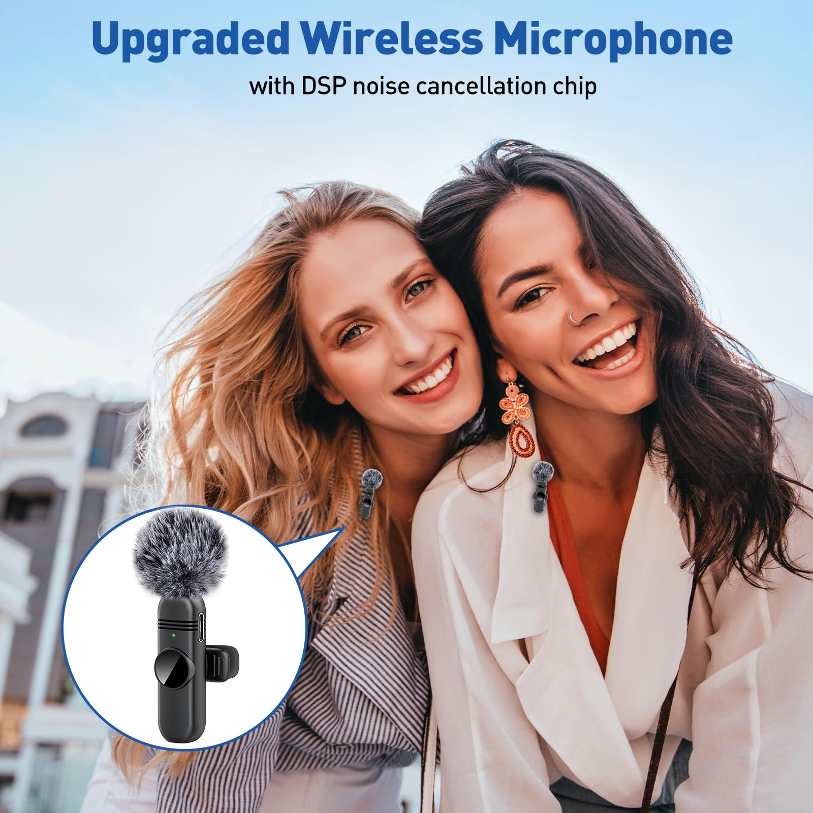 Vezqua Lapel Microphone For Iphone And Ipad,Clip On Microphone With Noise Reduction For Recording,Interviews,Live Streaming,Podc