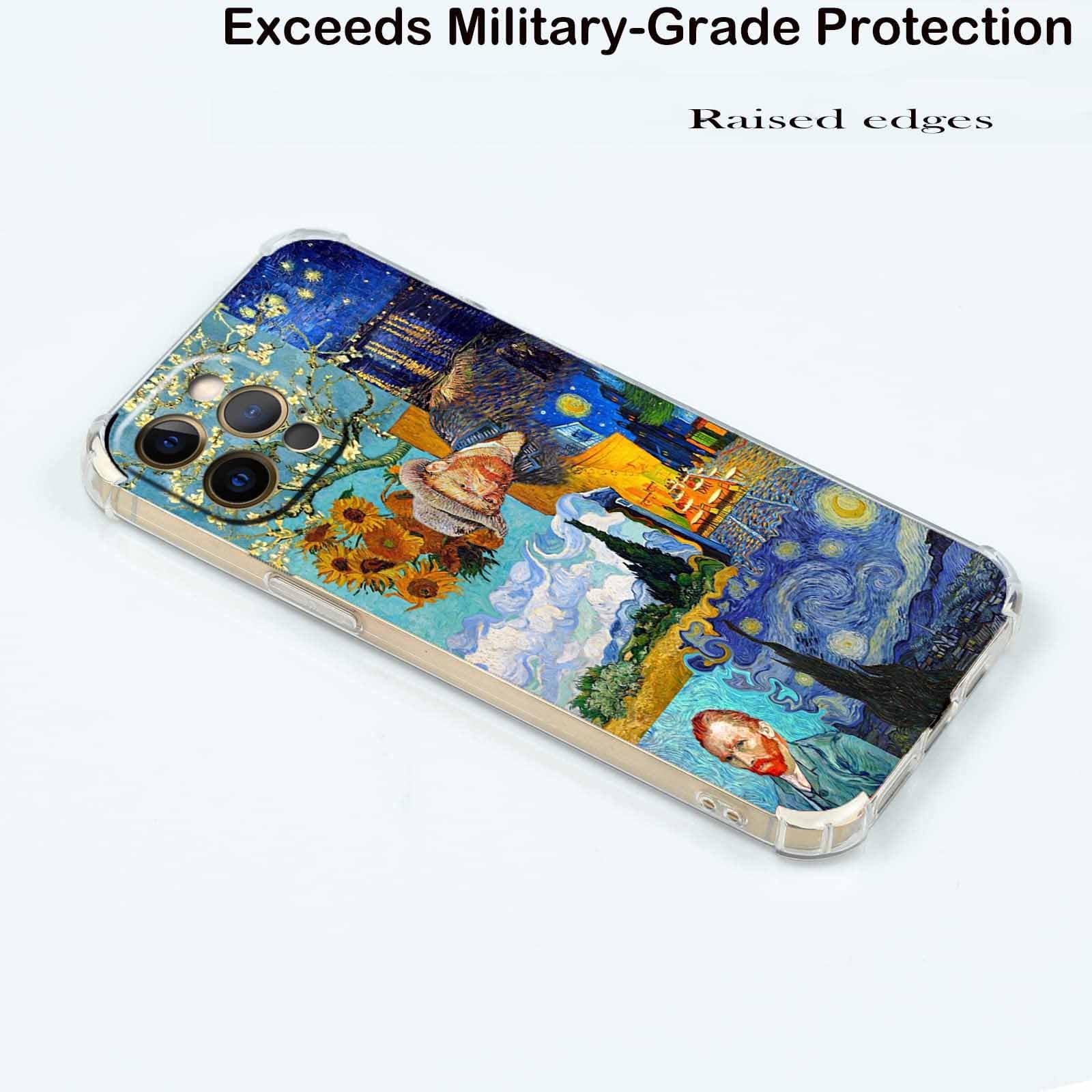 Malegaon Van Gogh Paintings Collage Case For Iphone 12 Pro Max,Starry Night Pattern Case, Soft Tpu Protective Cover For Iphone 1