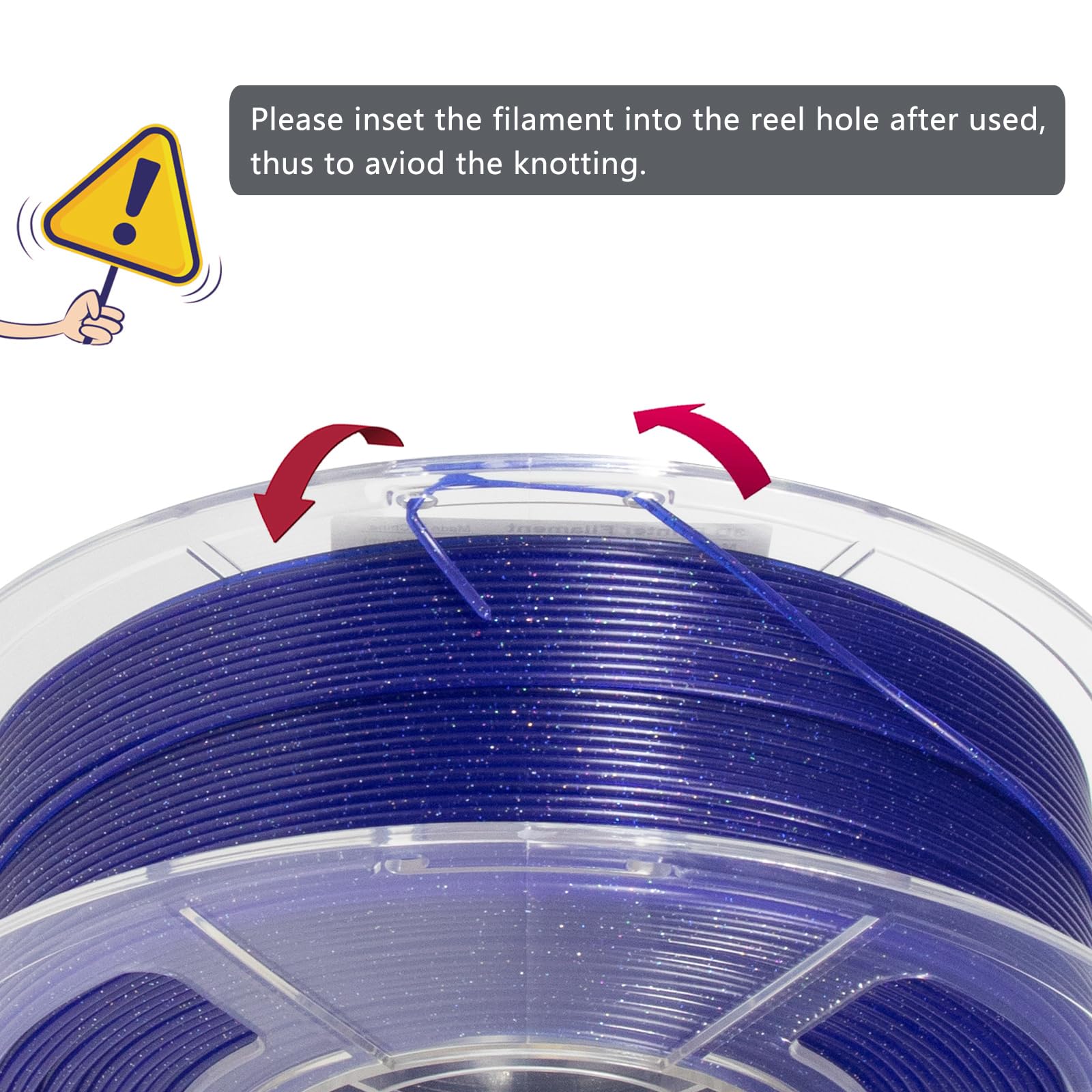Isanmate 3D Printer Filament, Transparent Glitter Blue Pla Filament 1.75 Mm, 3D Printing Filament 1Kg/2.2Lb