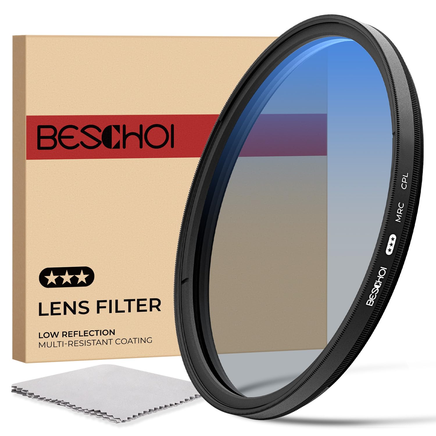 Beschoi 55Mm Polarizer Filter 30 Layer Multi Resistant Nano Coated Circular Polarizing Filter(Cpl) With Hd Optical Glass/Ultra S