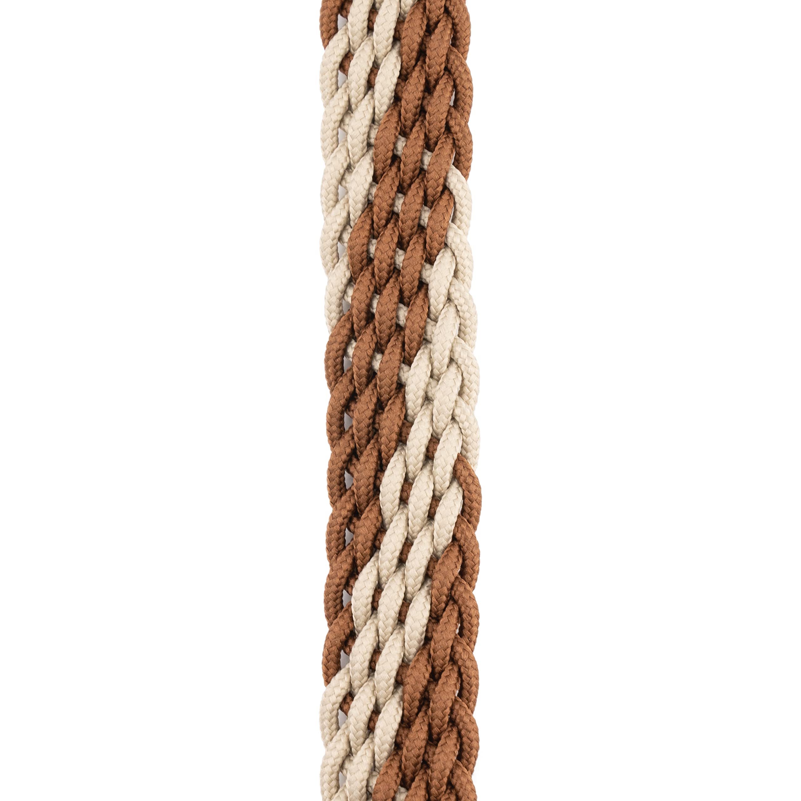 D'Addario Accessories Mandolin Strap   Mandolin Accessories   Braided Mandolin Strap   Brown/Cream