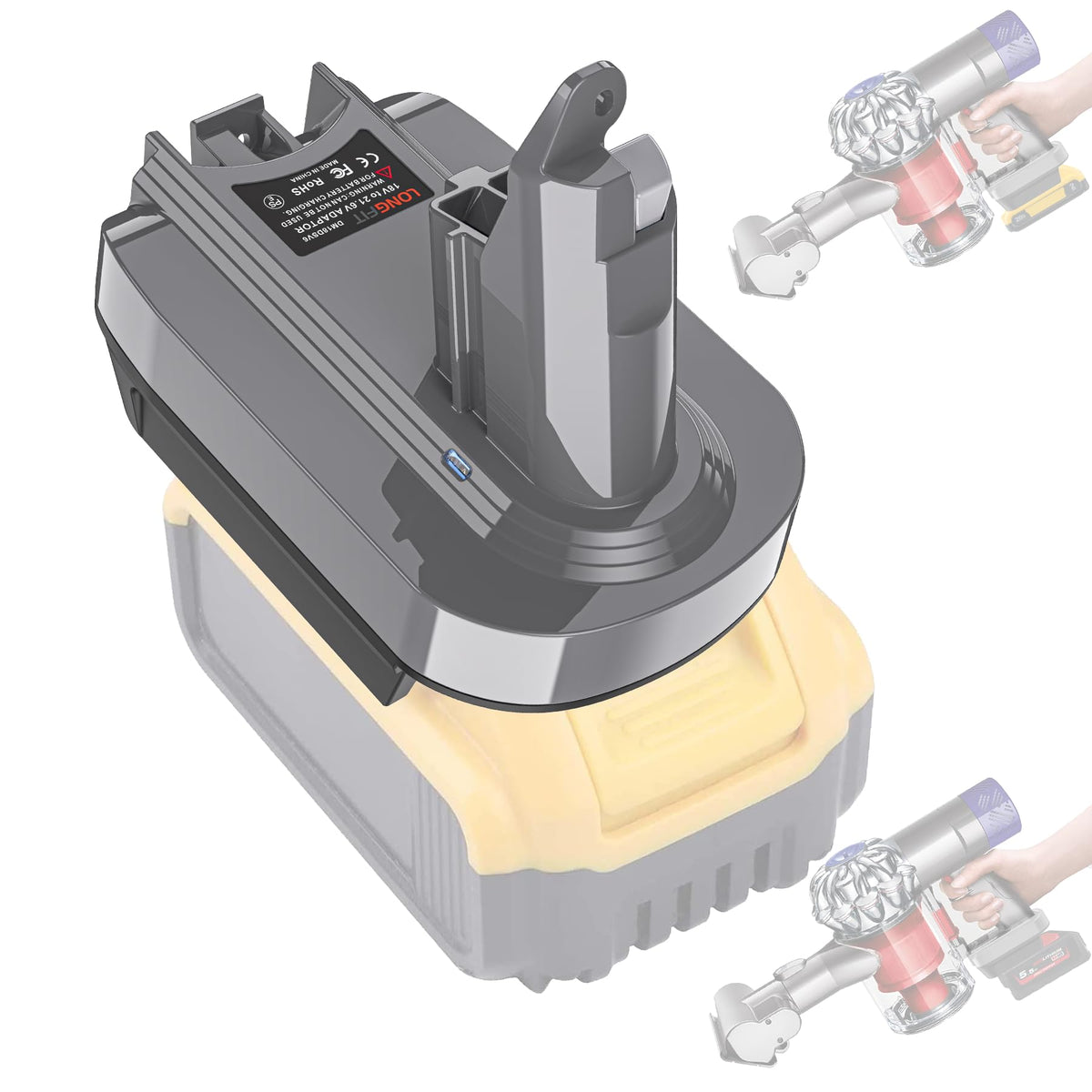 V6 Battery Adapter Replace For Dyson Compatible With Dewalt 20V & Milwaukee 18V Li Ion Battery Converted To Dyson V6 Battery, Us