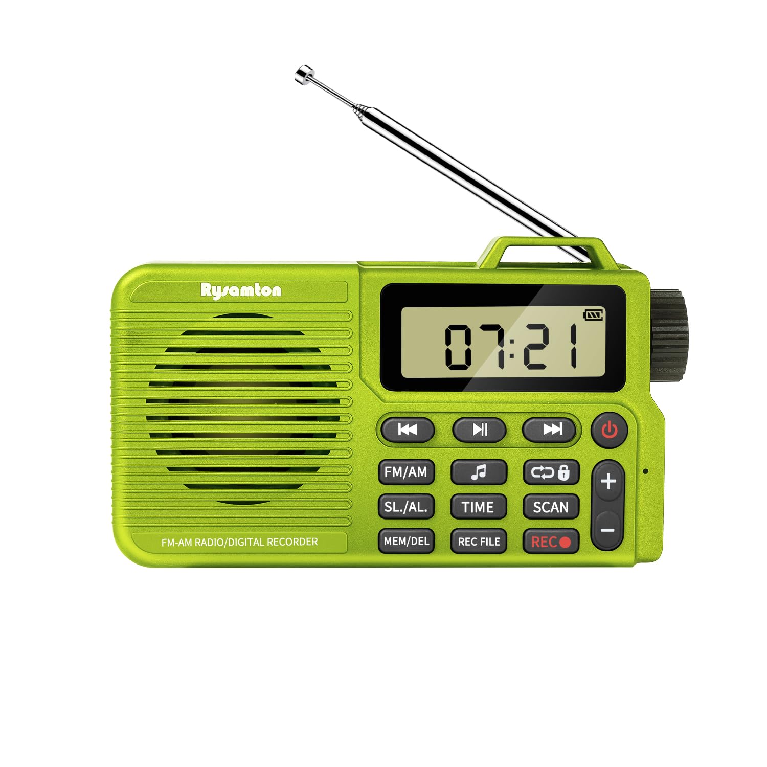 Rysamton Portable AM/FM Radio, Digital Radio Recorder, Bluetooth 5.0 Speaker, Alarm & Sleep Function, 12/24H Time Display (Yello