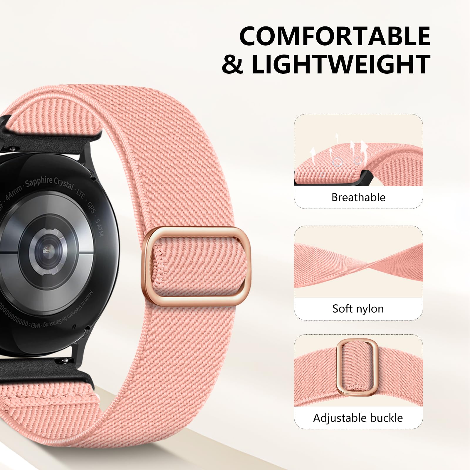 Lerobo Elastic Bands Compatible With Galaxy Watch 7 6 5 4 Band 40Mm 44Mm/Watch 6 4 Classic Band 42Mm 46Mm 43Mm 47Mm/For Galaxy W