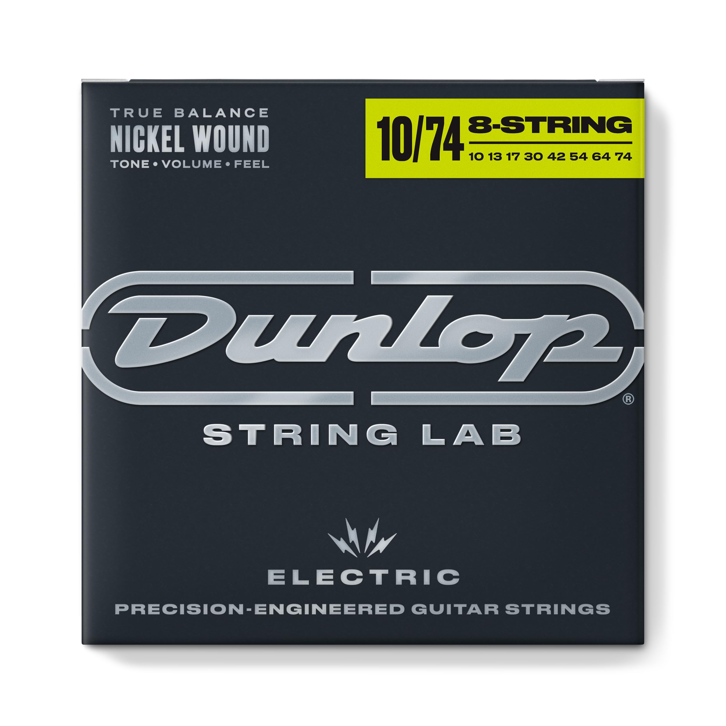Dunlop 10 74 | 8 Lab Nickel Wound Electric Guitar Strings (38120107401)