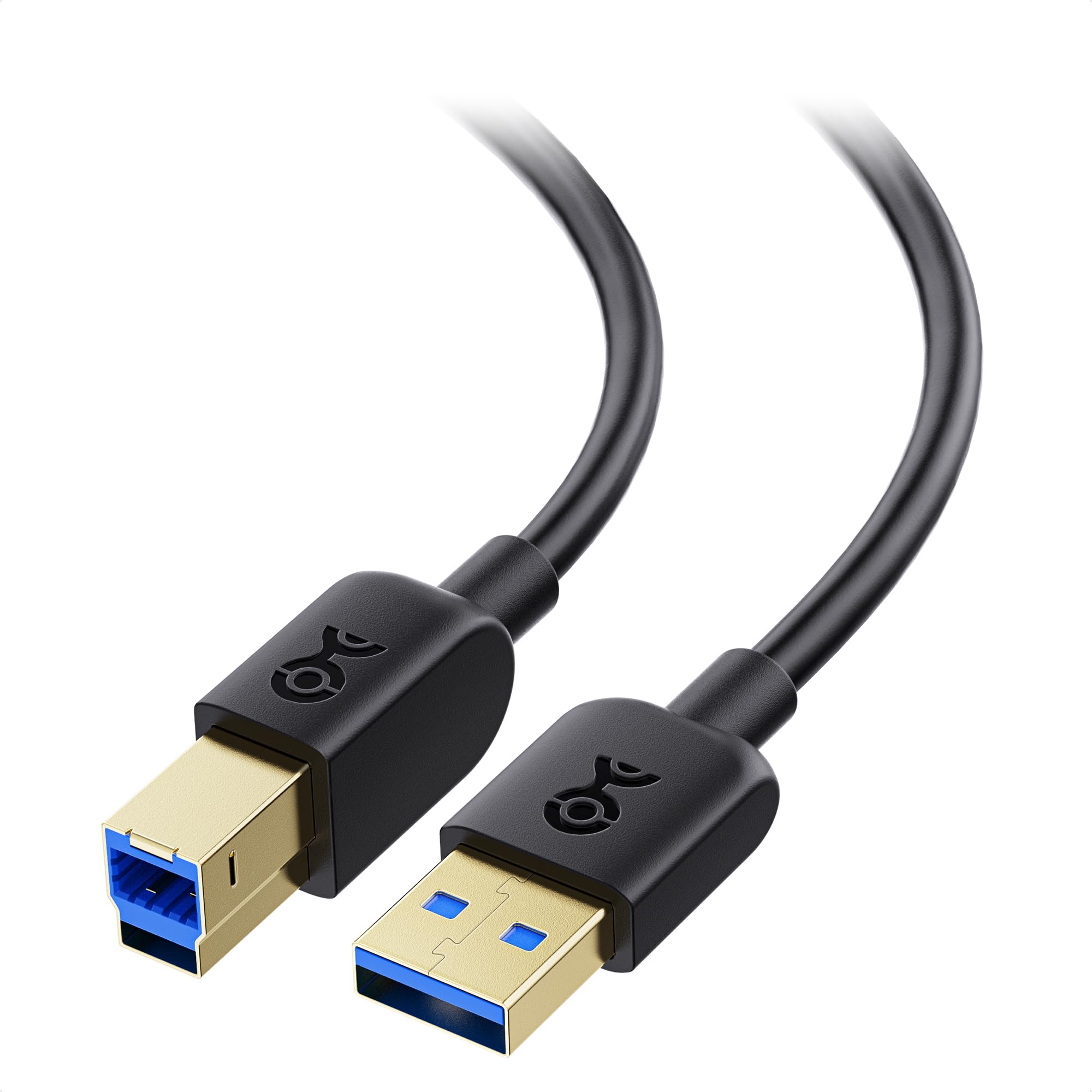Cable Matters 2 Pack Short Usb 3.0 Cable (Usb 3 Cable, Usb 3.0 A To B Cable) In Black 3 Ft