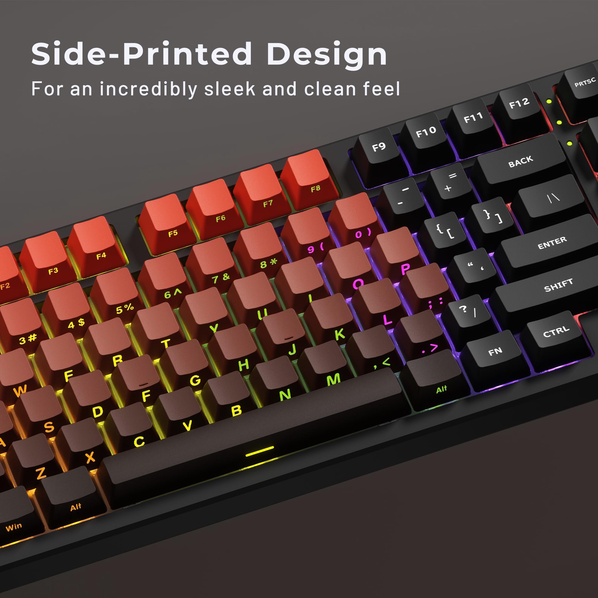 Xvx Side Print Keycaps   Shine Through Keycaps, Pbt Double Shot Custom Keycap Set, 136 Keys Gradient Red Keycaps, Oem Profile Ke