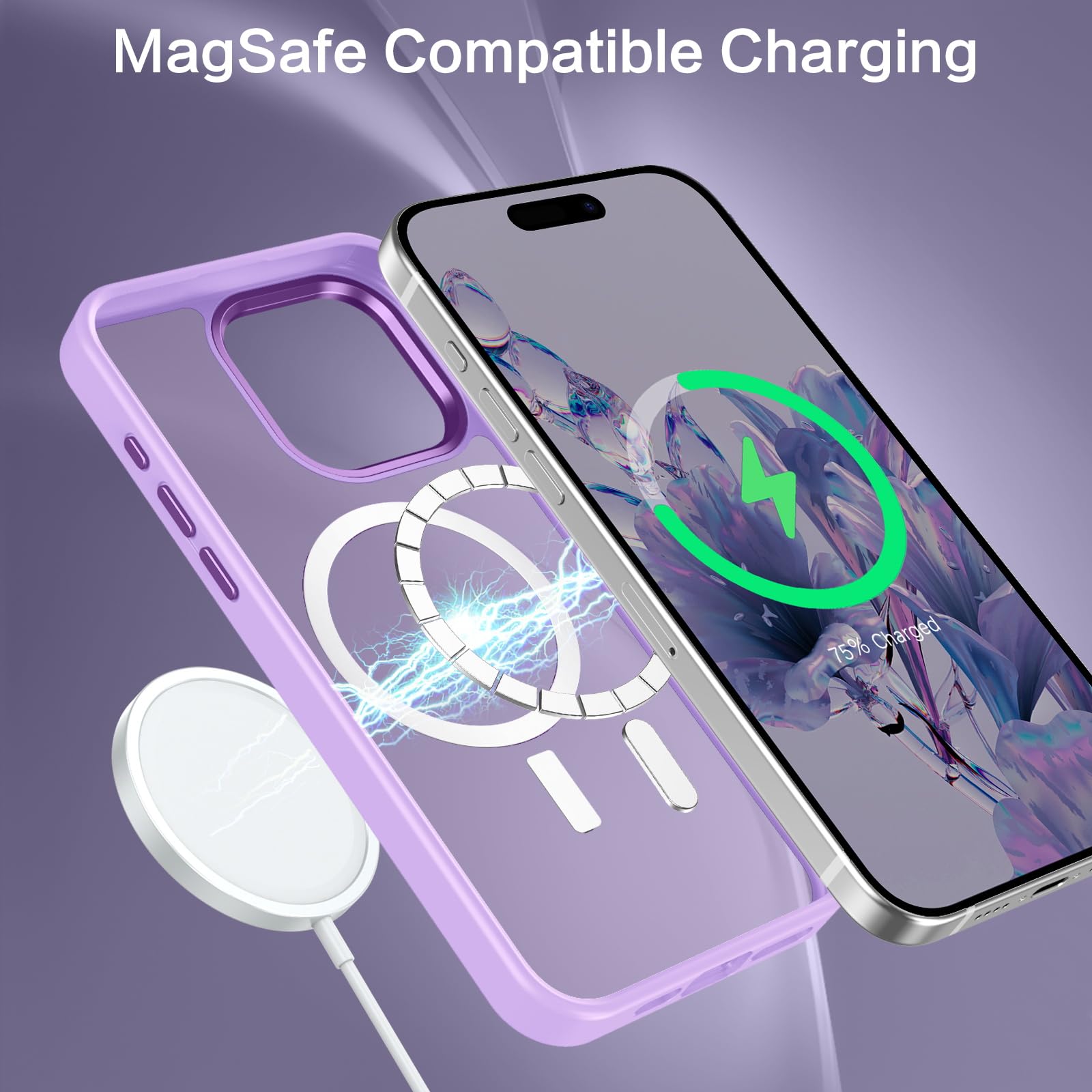 Bentoben For Iphone 15 Pro Max Phone Case,Iphone 15 Pro Max Magnetic Case [Compatible With Magsafe]Translucent Matte Shockproof