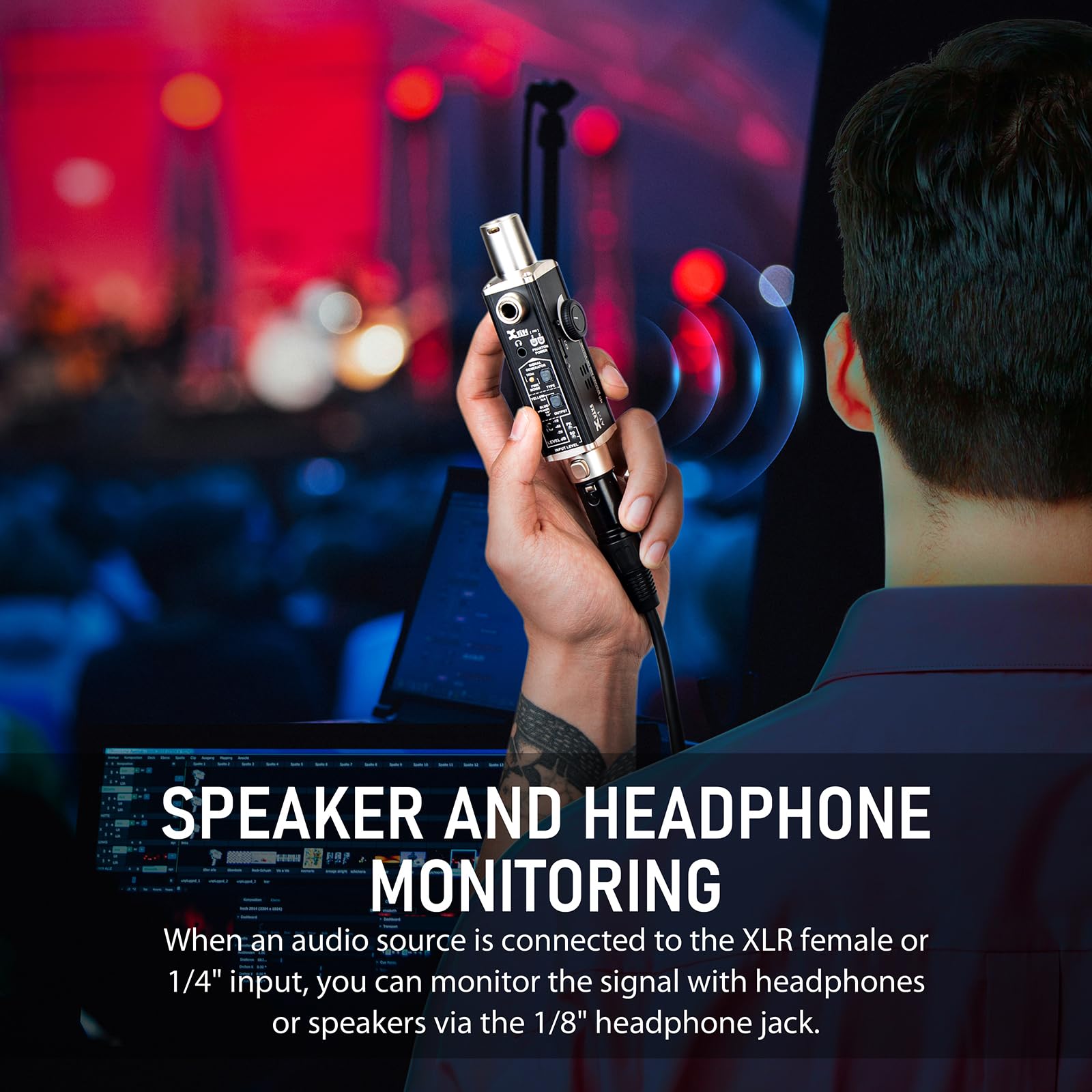 Xvive At-1 Portable Audio Tester,Signal Generator, Xlr Cable Tester, Phantom Power Checker, Input Level Meter & Headphone Monito