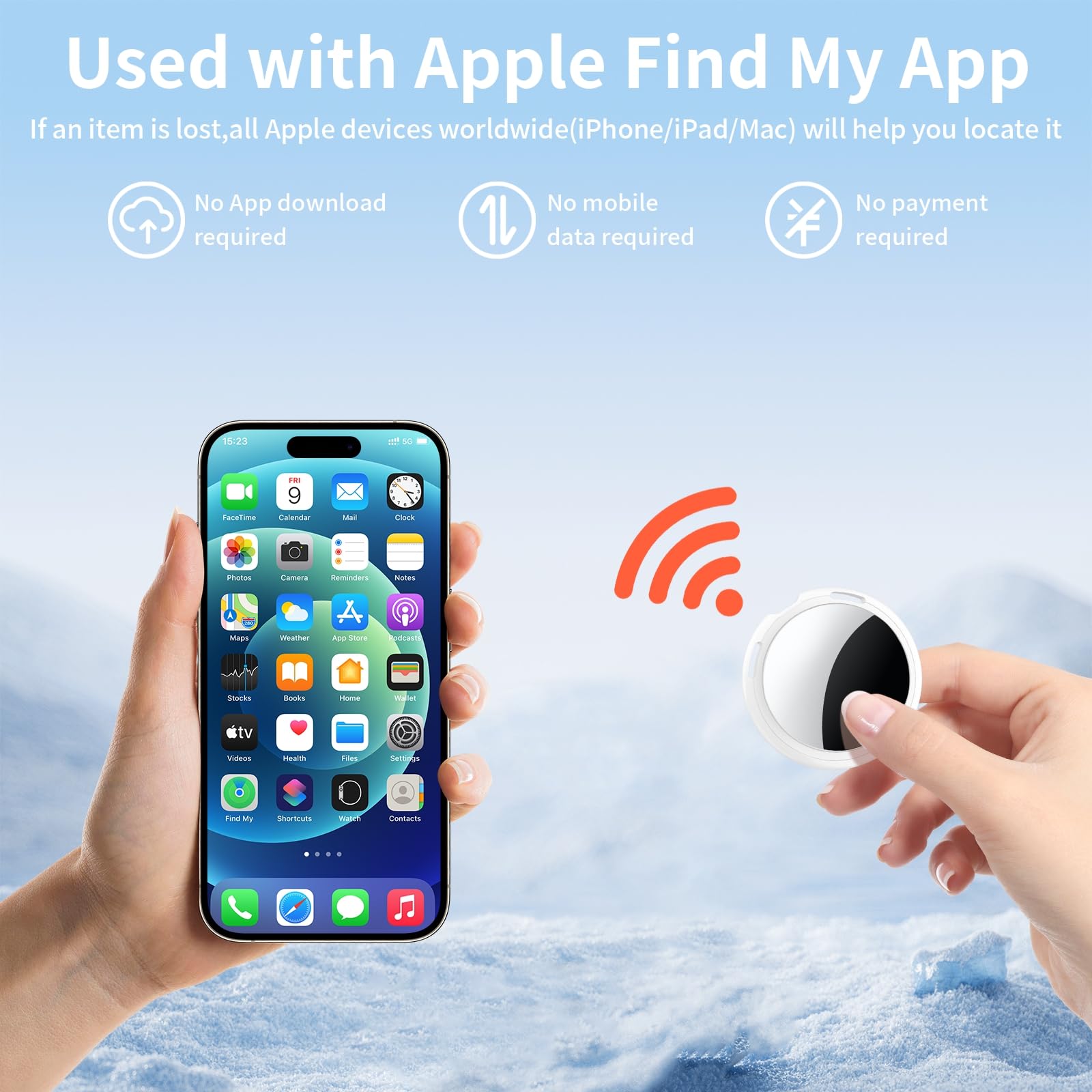 2 Pack Air Tracker Tag [Apple Mfi Certified] Pair With Apple Find My(Ios Only) Bluetooth Smart Air Tag Key Finder Item Locator W