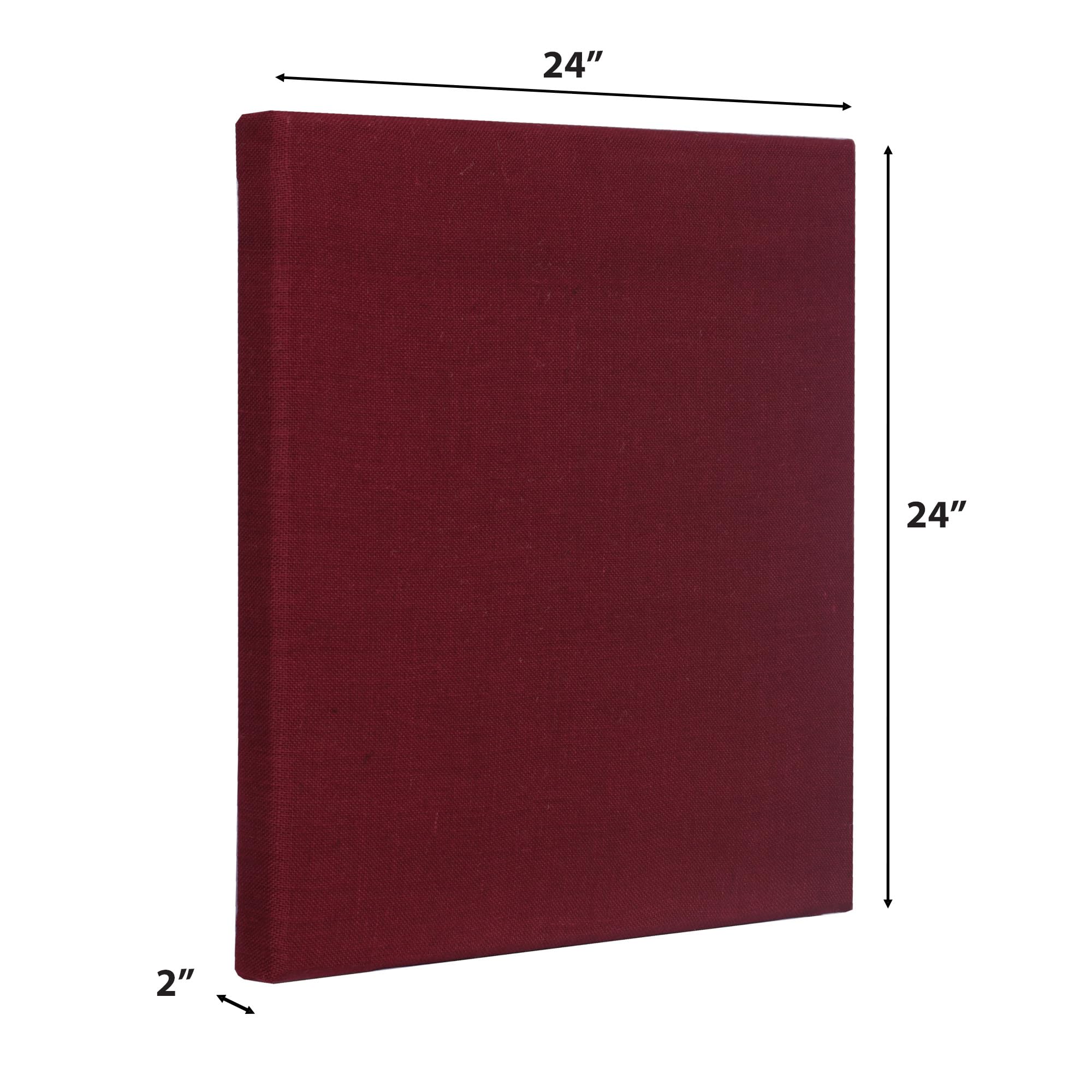 Ats Acoustic Panel 24X24X2 Inches, Beveled Edge, In Burgundy