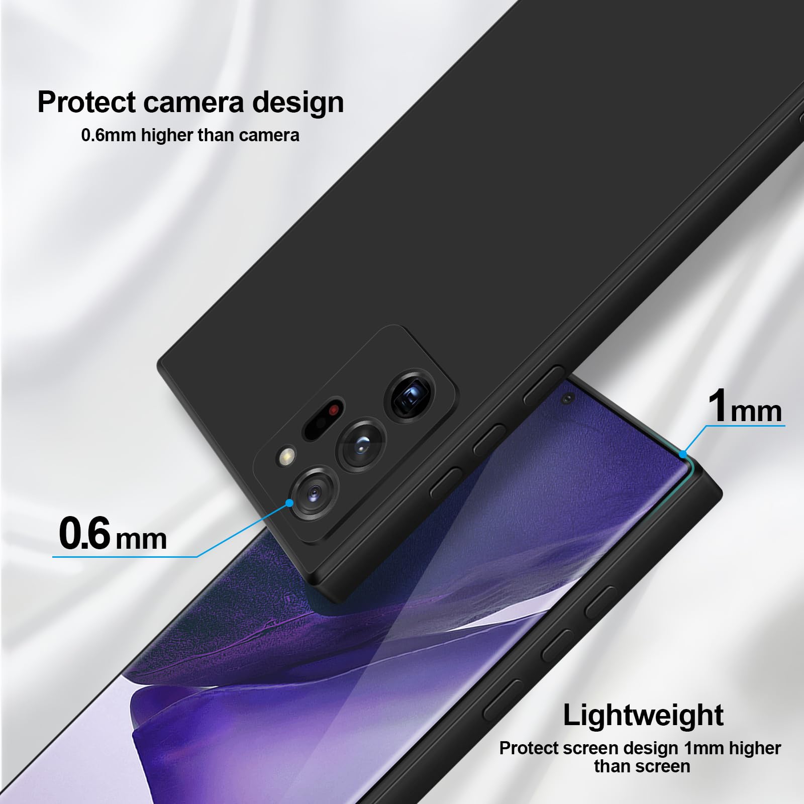 Giiyoon Silicone Case Compatible With Samsung Galaxy Note 20 Ultra, Full Body Silky Soft Touch Phone Case With Camera Protection