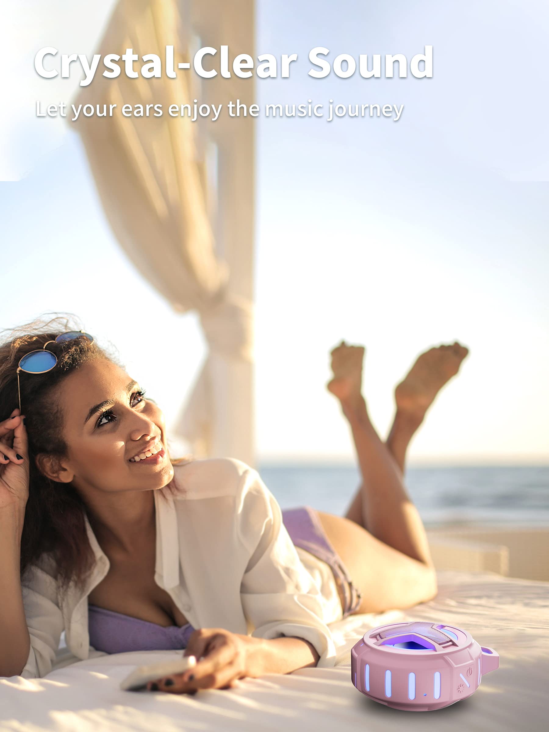 Eboda Bluetooth Shower Speaker, Ip67 Waterproof Portable Wireless Small Speakers, Floating, 24H Playtime For Home, Beach, Pool,