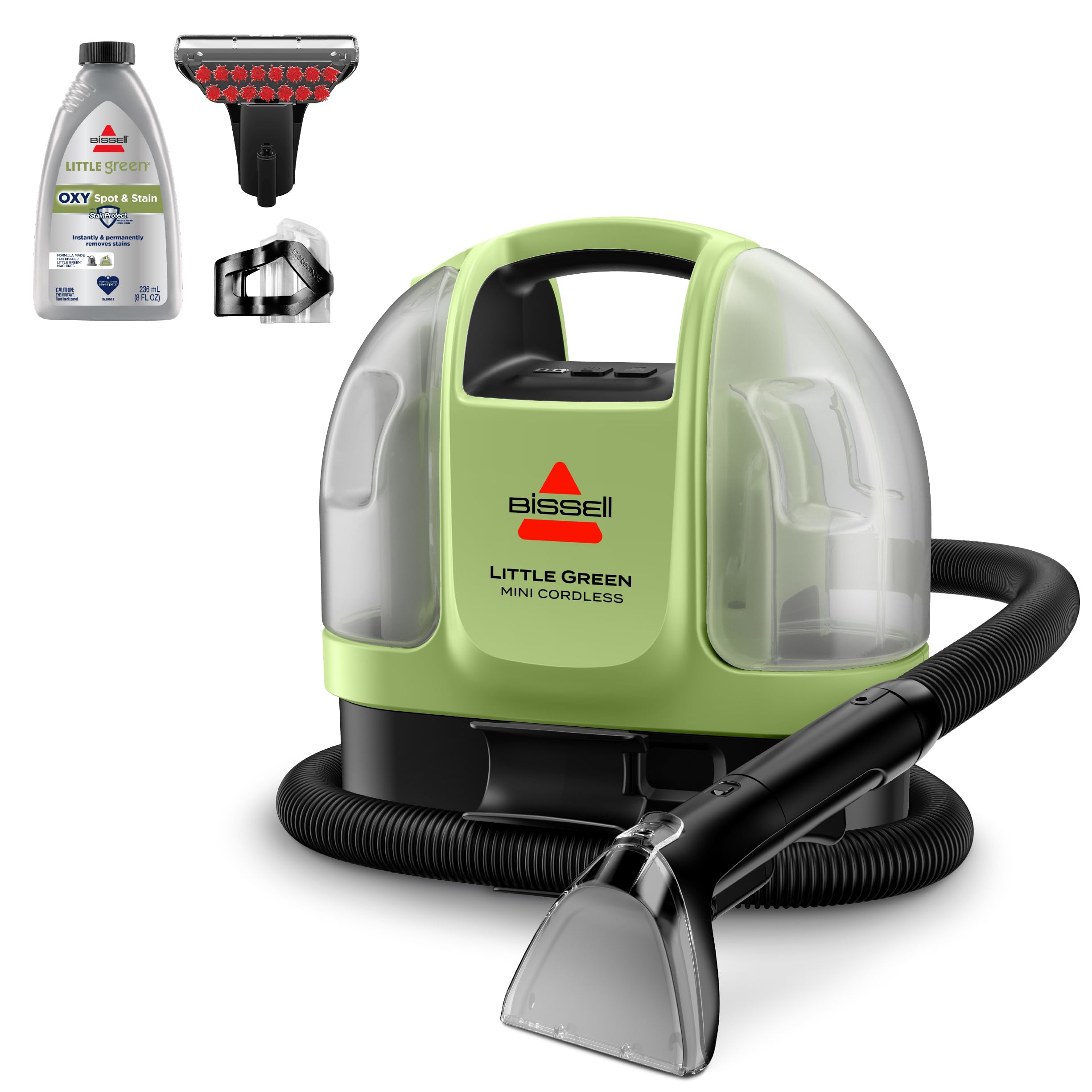 BISSELL Little Green Mini Cordless Portable Carpet and Upholstery Deep Cleaner, Car/Auto Detailer, with HydroRinse Self-Cleaning