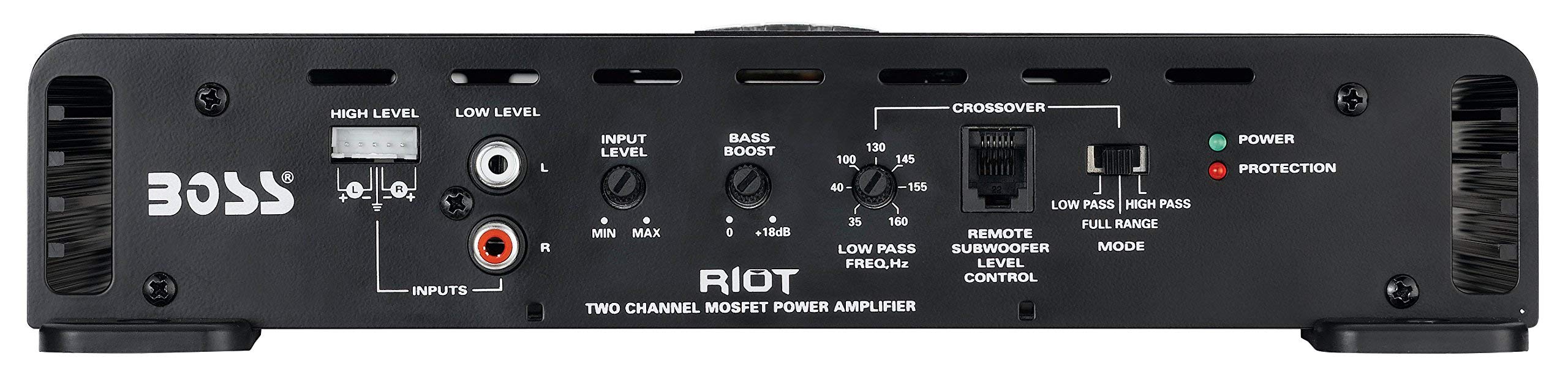 BOSS Audio Systems R6002 Riot Series 1200W 2-Channel Class A/B Car Audio Stereo Amplifier Black