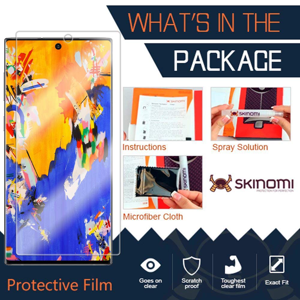 Skinomi Screen Protector Compatible With Samsung Galaxy Note 10+ Plus (Note 10+ 5G, 6.8 Inch Display)(2 Pack)(Case Compatible) C