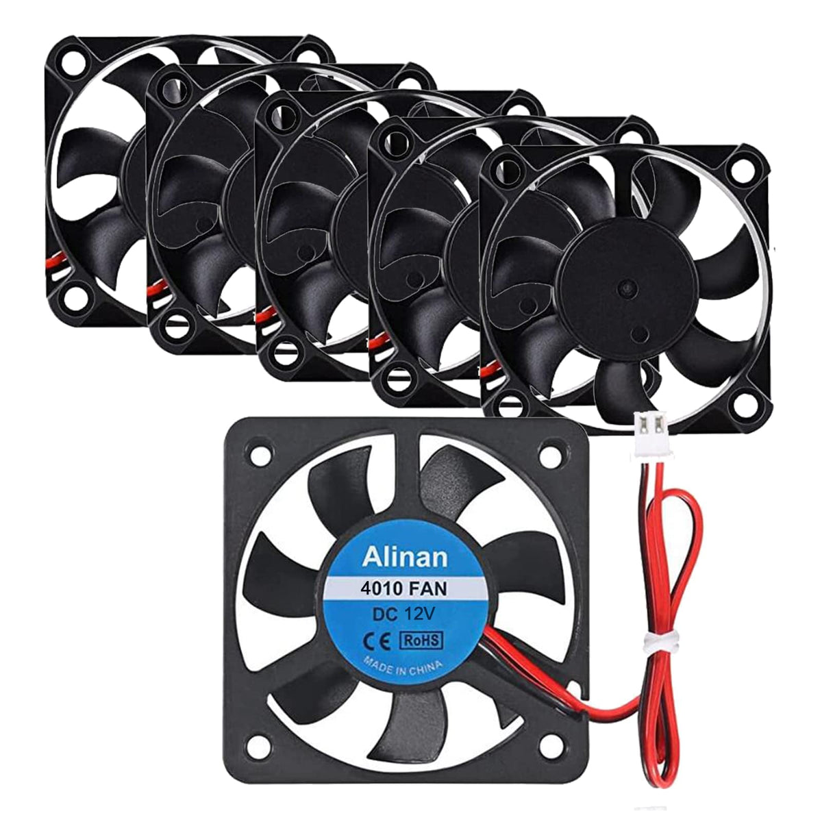 Alinan 6Pcs 4010 12V Sleeve Bearing Brushless Cooling Fan 40 * 40 * 10Mm With 2Pin Terninal 3D Printer Cooling Fan Computer Fan