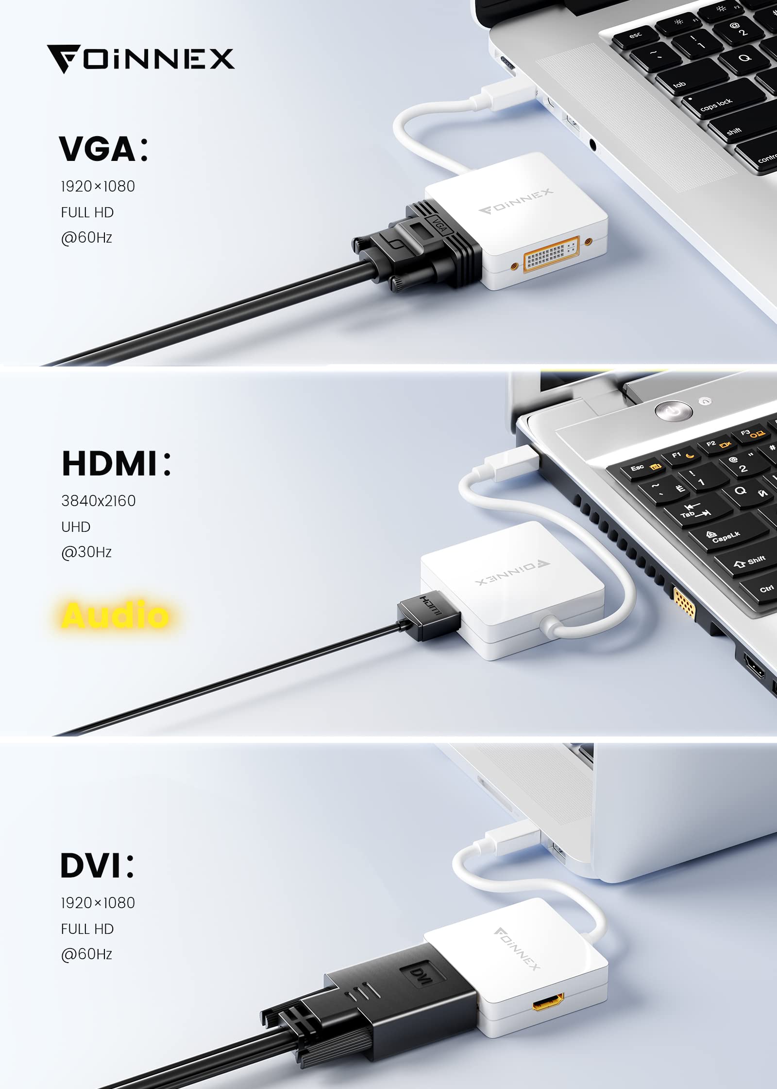 Mini Displayport To Hdmi Dvi Vga Adapter, 4K Microsoft Surface Video Display Converter, Mini Dp To Hdmi Vga Dvi Adaptor For Macbook Pro, Surface Book
