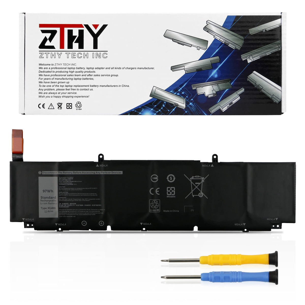 Zthy 97Wh Xg4K6 Laptop Battery Replacement For Dell Xps 17 9700 9710 9720 9730 Precision 5750 5760 5770 Series P92F P92F001 P92F