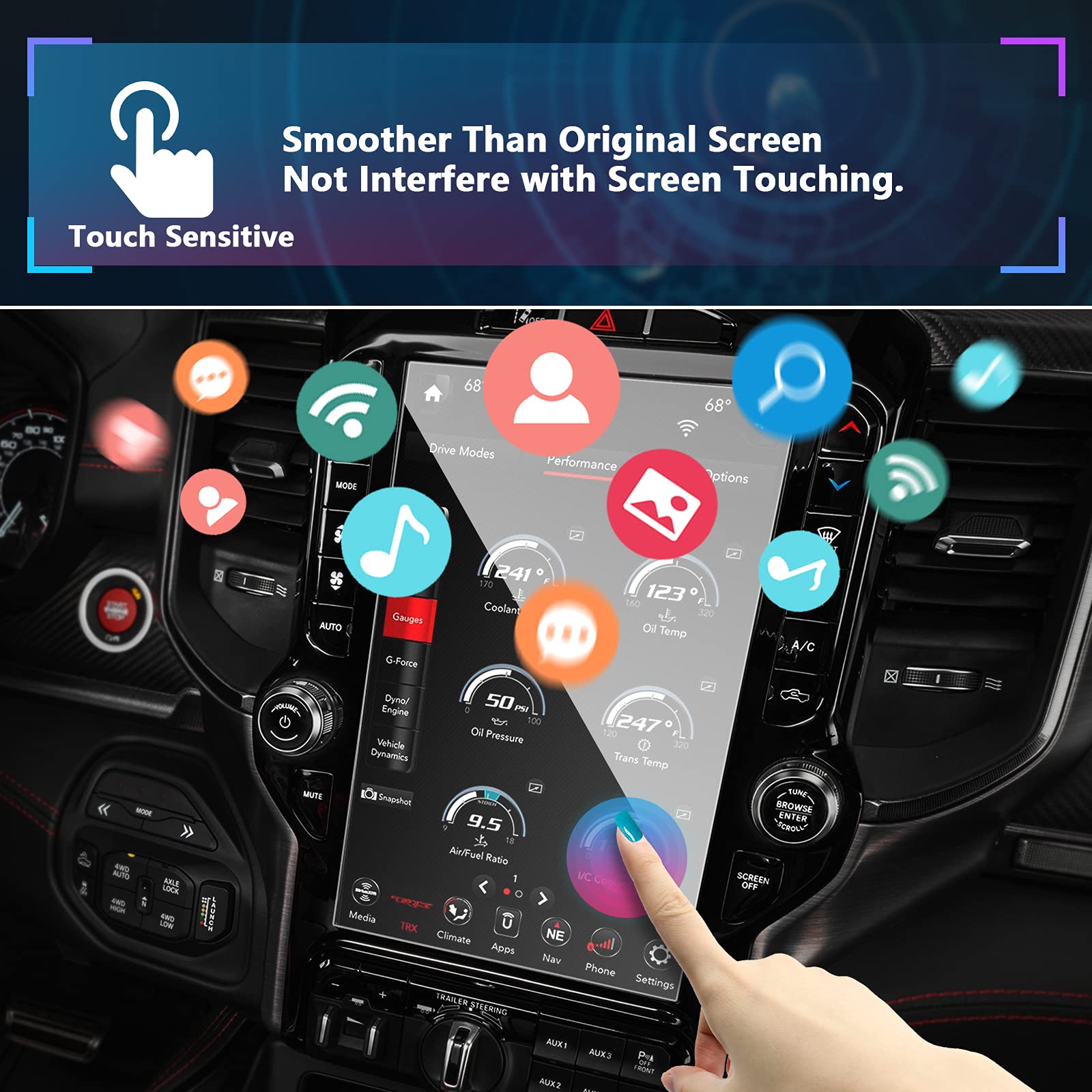 Sxcy 2022 2023 2024 2025 Ram 12 Inch Screen Protector 2019 2025 Ram 1500 2500 3500 Tempered Glass Screen Protector 2024 2025 Ram Rebel Limited Accessories