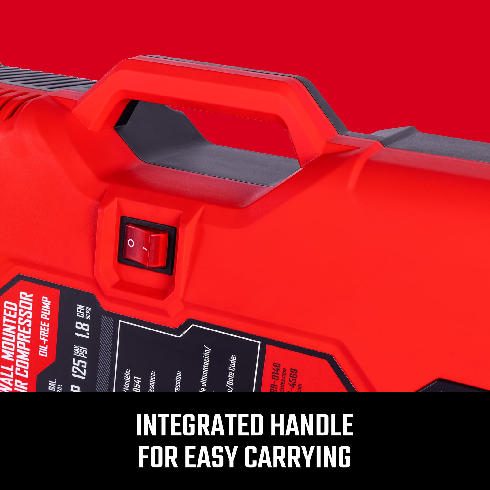 Craftsman Tire Inflator, All In One Wall Mount Air Compressor Oil Free With Retractable 30Ft Air Hose And Pressure Regulator, Gr