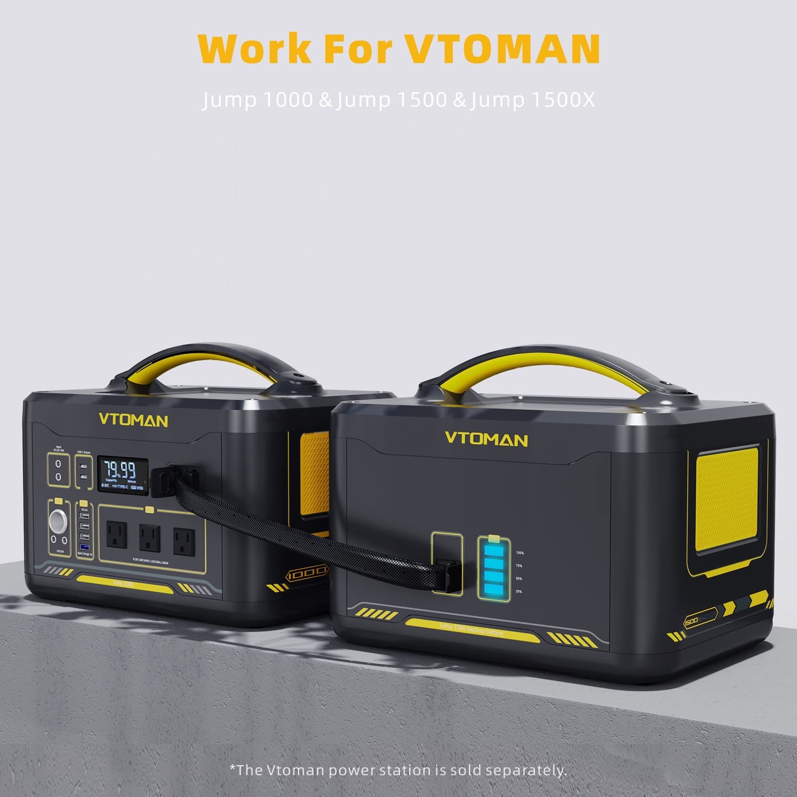 Vtoman Jump 1500 Extra Battery 1548Wh, Backup Lifepo4 (Lfp) Battery With Bms Protection Jump 1000 & Jump 1500X & Jump 1800 Power