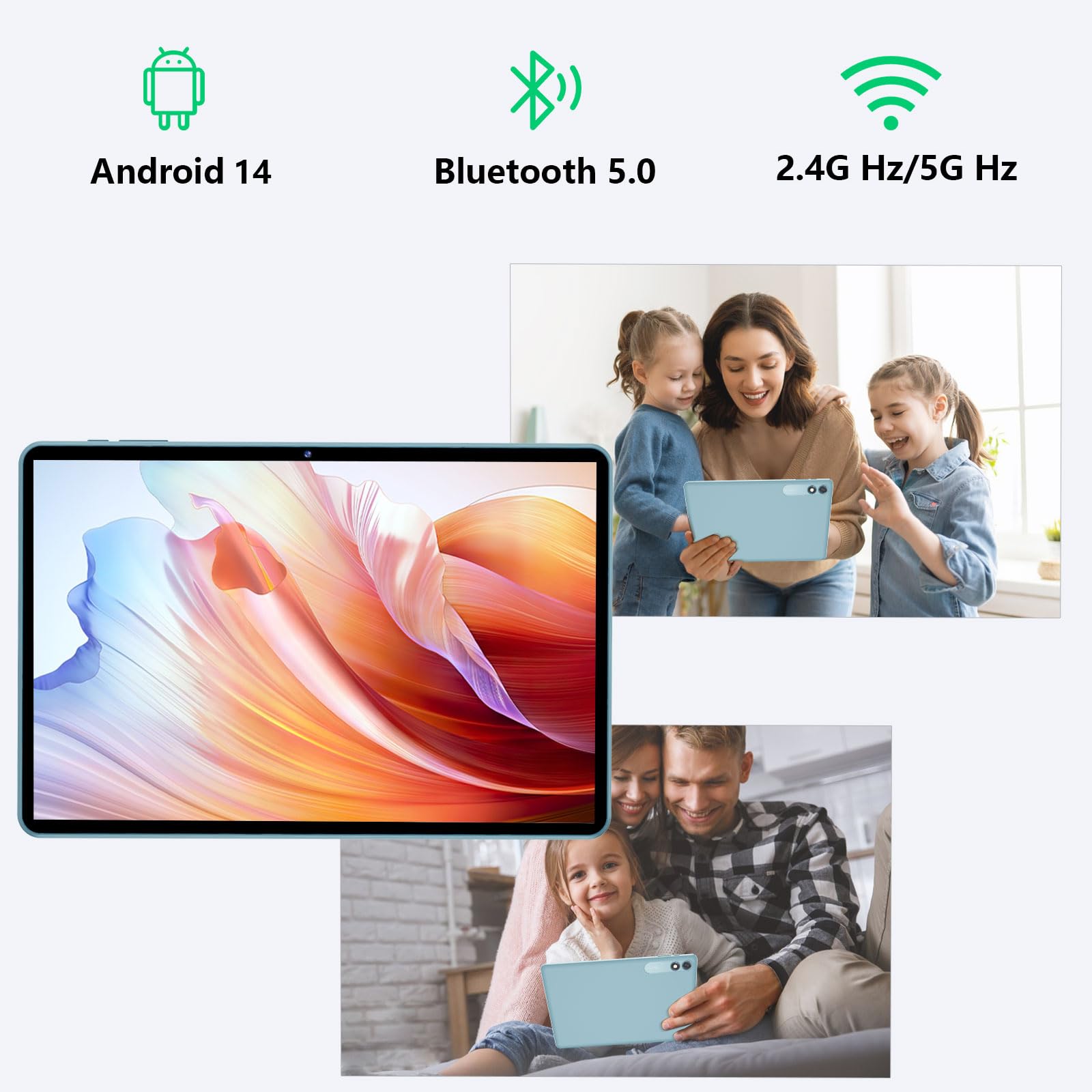 Colorroom Android 14 Tablet 10.1 Inch Tablets, 10Gb Ram + 64Gb Rom 1Tb Expand, Octa Core Tablet With Keyboard, Gps, 8000Mah, 128