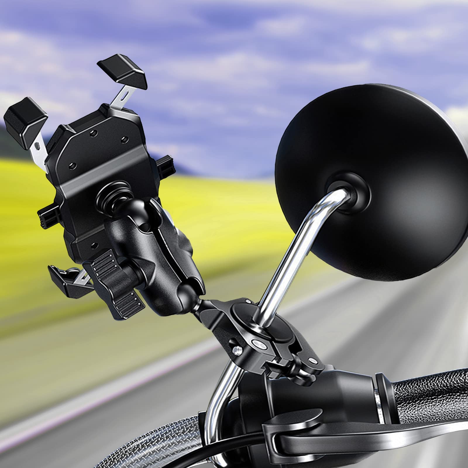 Ball Mount Adapter Aluminum Alloy Handlebar Mini Mount Base With 0.67''(17Mm) Tpu Ball Compatible With Ram Mounts & 0.67'' Ball