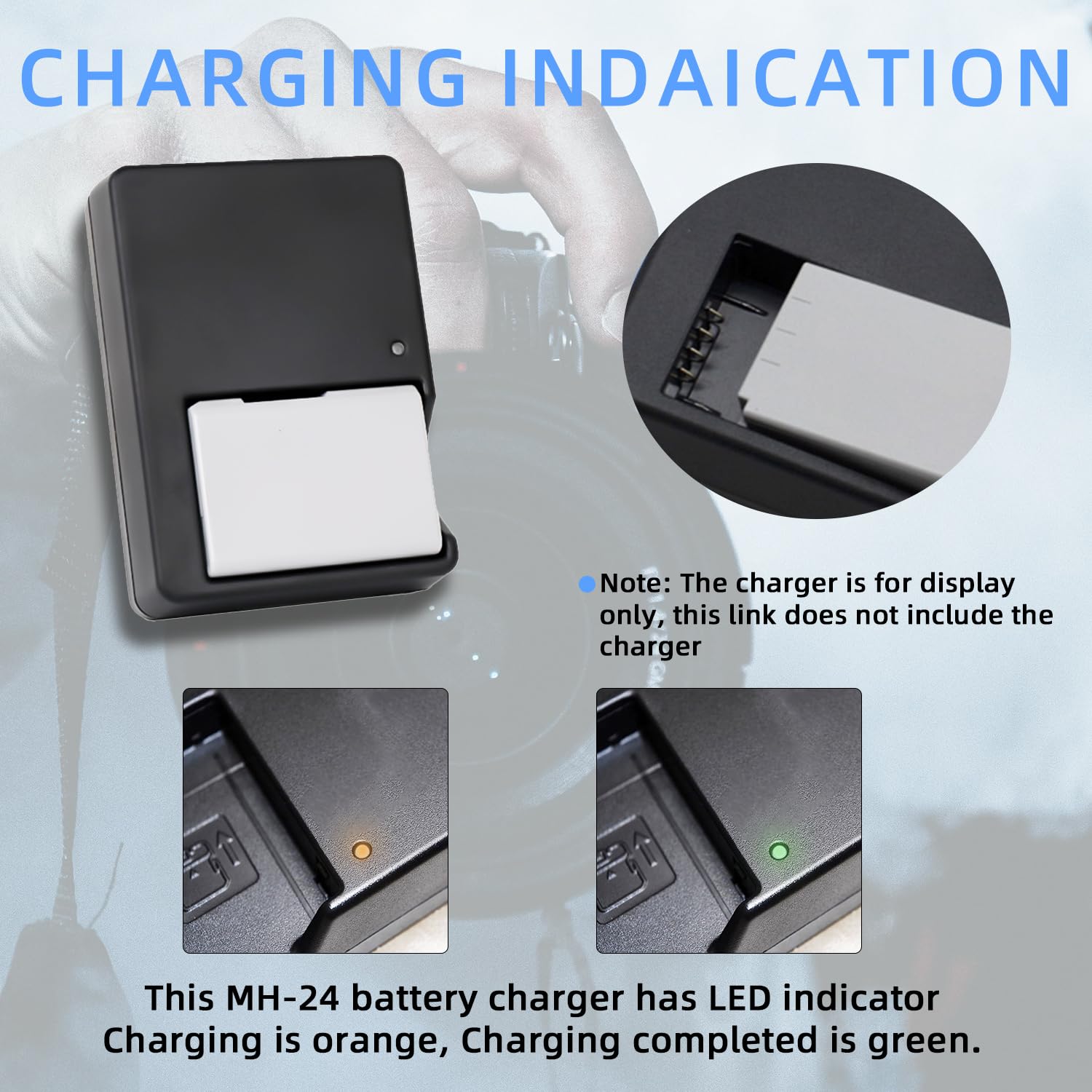 Kwtoul Replacement En El14 Battery Charger, Mh 24 Charger Compatible With Nikon P7100 P7000 D5100 D5200 D5300 D5500 D5600 Df D31