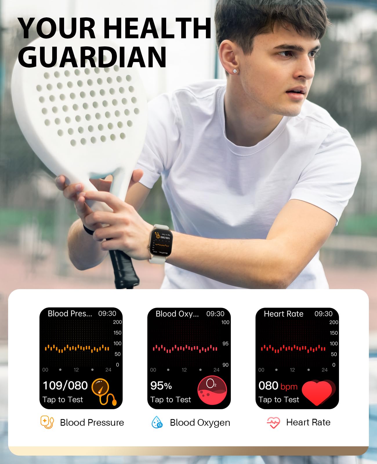 Smart Watch For Women, Bluetooth Call, 2.04 '' Amoled Display, 24/7 Heart Rate, Blood Oxygen Blood Pressure Sleep, 136+ Sports M