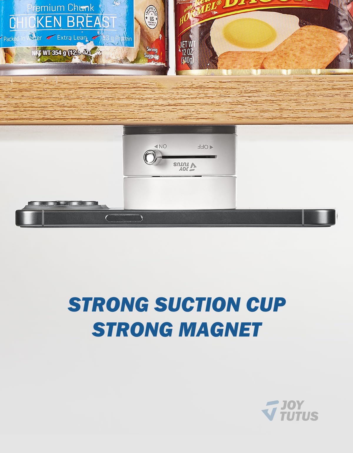 Joytutus Shower Phone Holder, Reusable Suction Cup Phone Mount For Shower, Mirror, Kitchen, Window & Bathroom, Magsafe Wall Moun