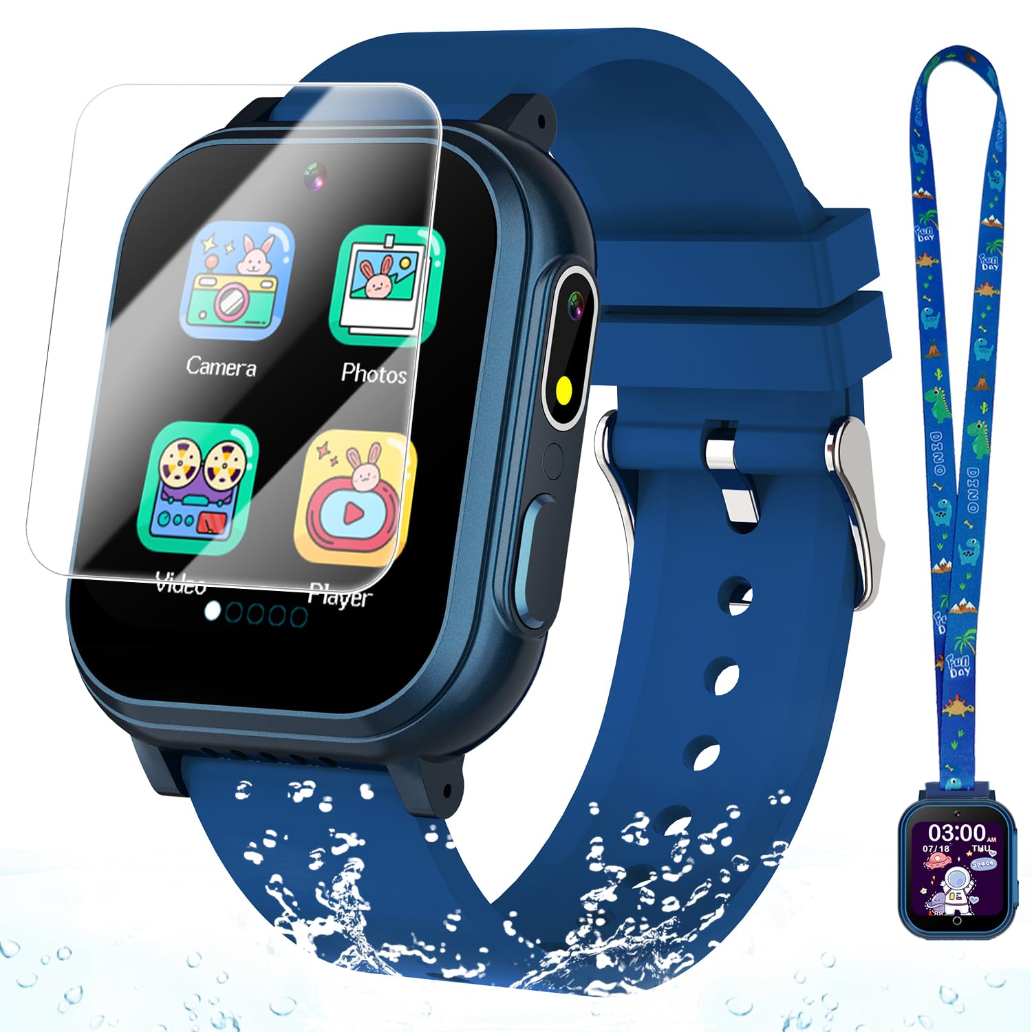 Waterproof Smart Watch For Kids Toys For Boys Age 5-12 With 32 Games, Dual Camera, Habit Tracking, Music Player, Video, Alarm Cl
