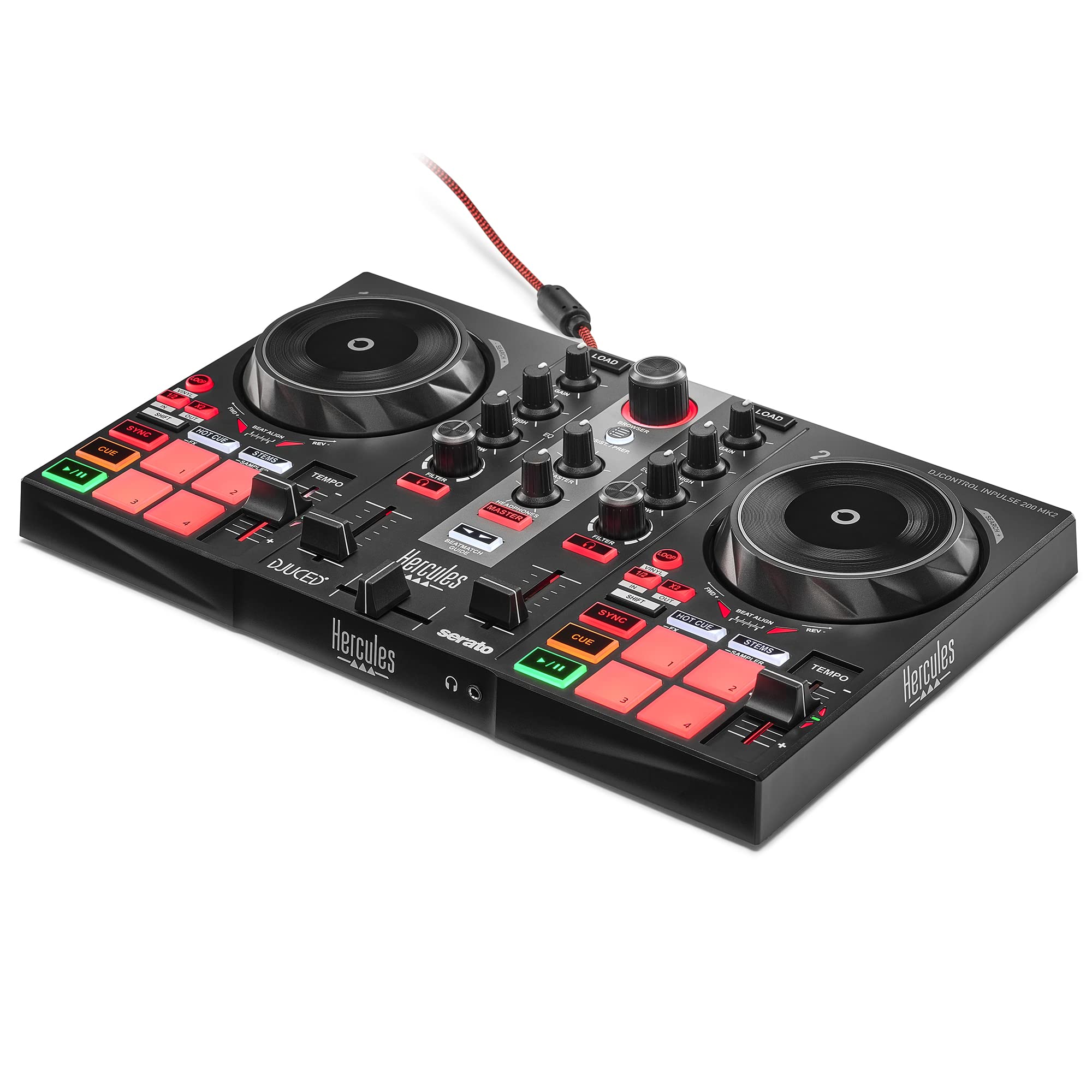 Hercules Djcontrol Inpulse 200 Mk2   Ideal Dj Controller For Learning To Mix   Software And Tutorials Included, Black
