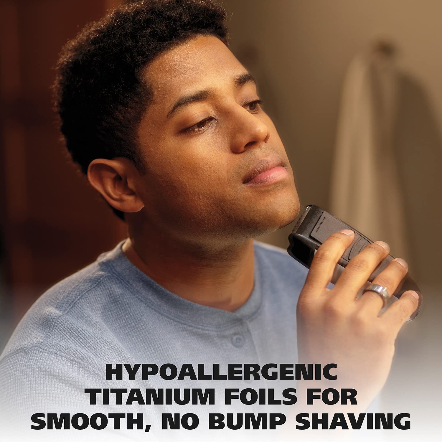 Wahl Bump Free Rechargeable Foil Shaver With Hypoallergenic Titanium Cutters For Close, Smooth Shaving   Model 7339 300