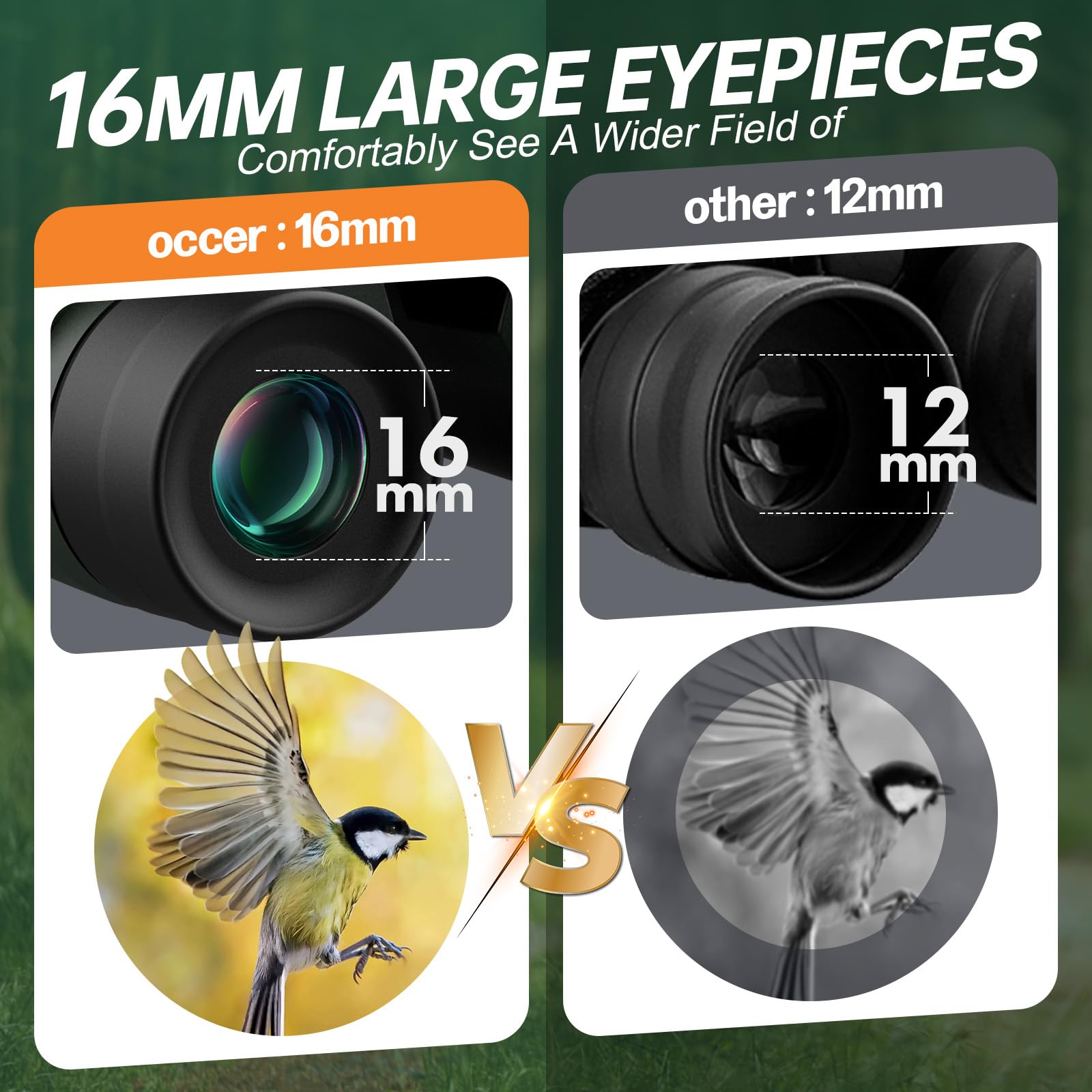 15X30 Compact Binoculars For Adults And Kids   Occer Large View High Powered Binoculars For Bird Watching   Lightweight Easy Foc