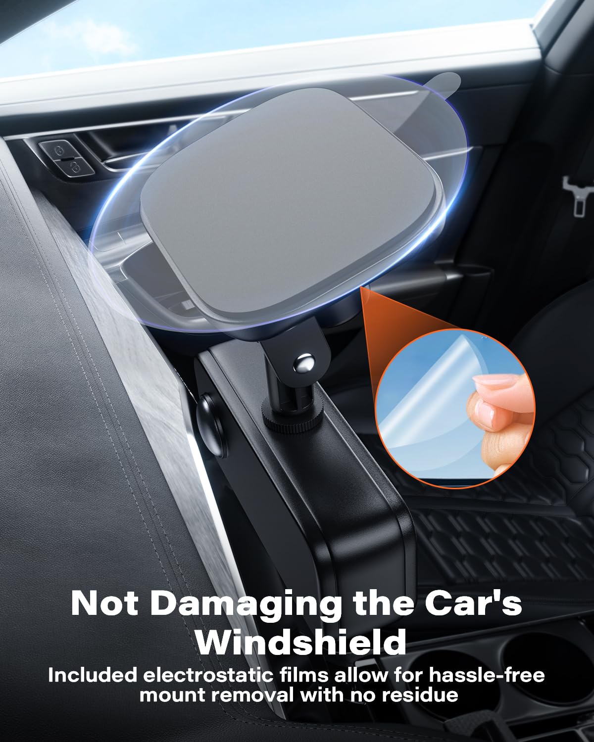 Apps2Car 8Pcs 3M Vhb Dash Cam Adhesive Pad With Electrostatic Film, Heat Resistant Car Mount Sticky Pad Replacement, Sticky Tape