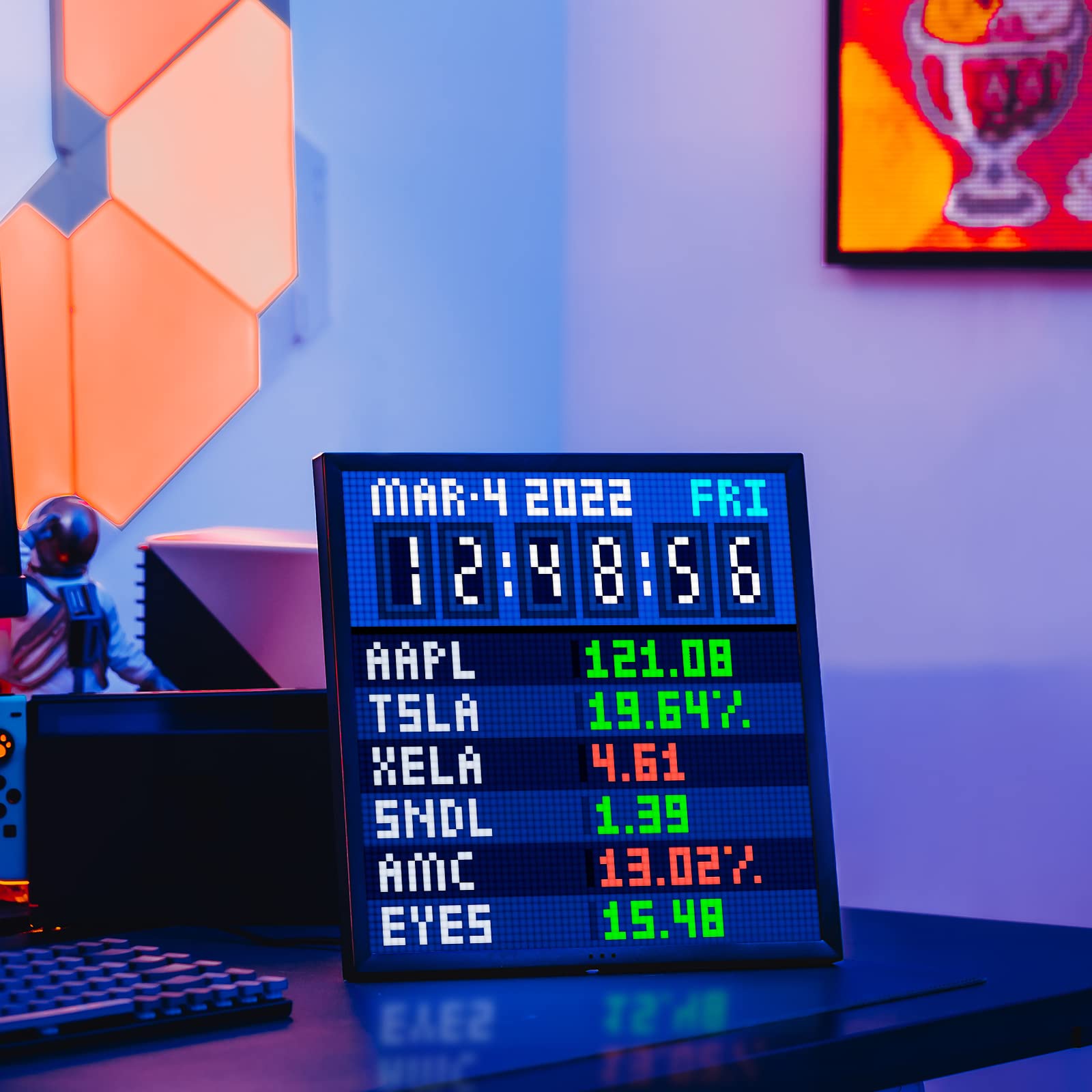 Divoom Pixoo 64   Wifi Pixel Cloud Digital Picture Frame With App Control,64 X 64 Led Panel Display Frame For Gaming Room Decora