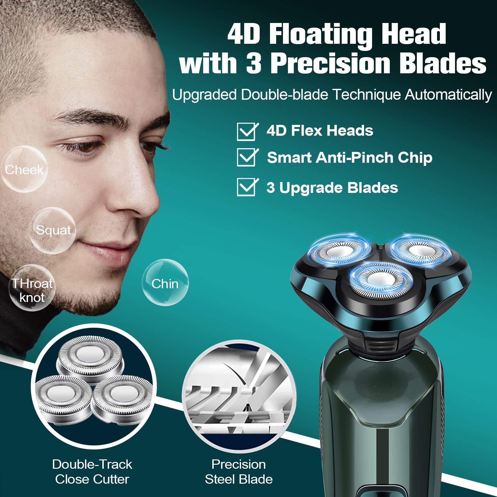 Electric Razor For Men,2024 Mens Electric Razors For Shaving Face,Led Display/Waterproof/Rechargeable Electric Shaver For Men In