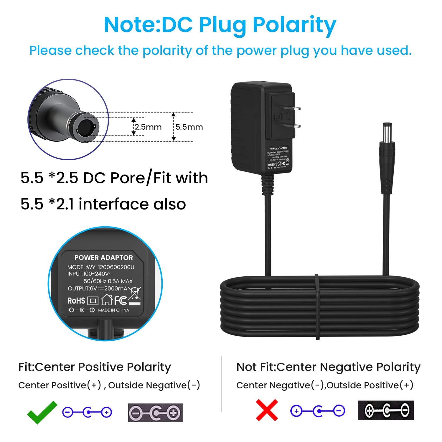 Nfgekt 6V 2A Power Supply Adapter For Proform Elliptical Smart Strider 480 490 500 600 Le, 390 395 475 510 E, 510Ex, 400 700 Car
