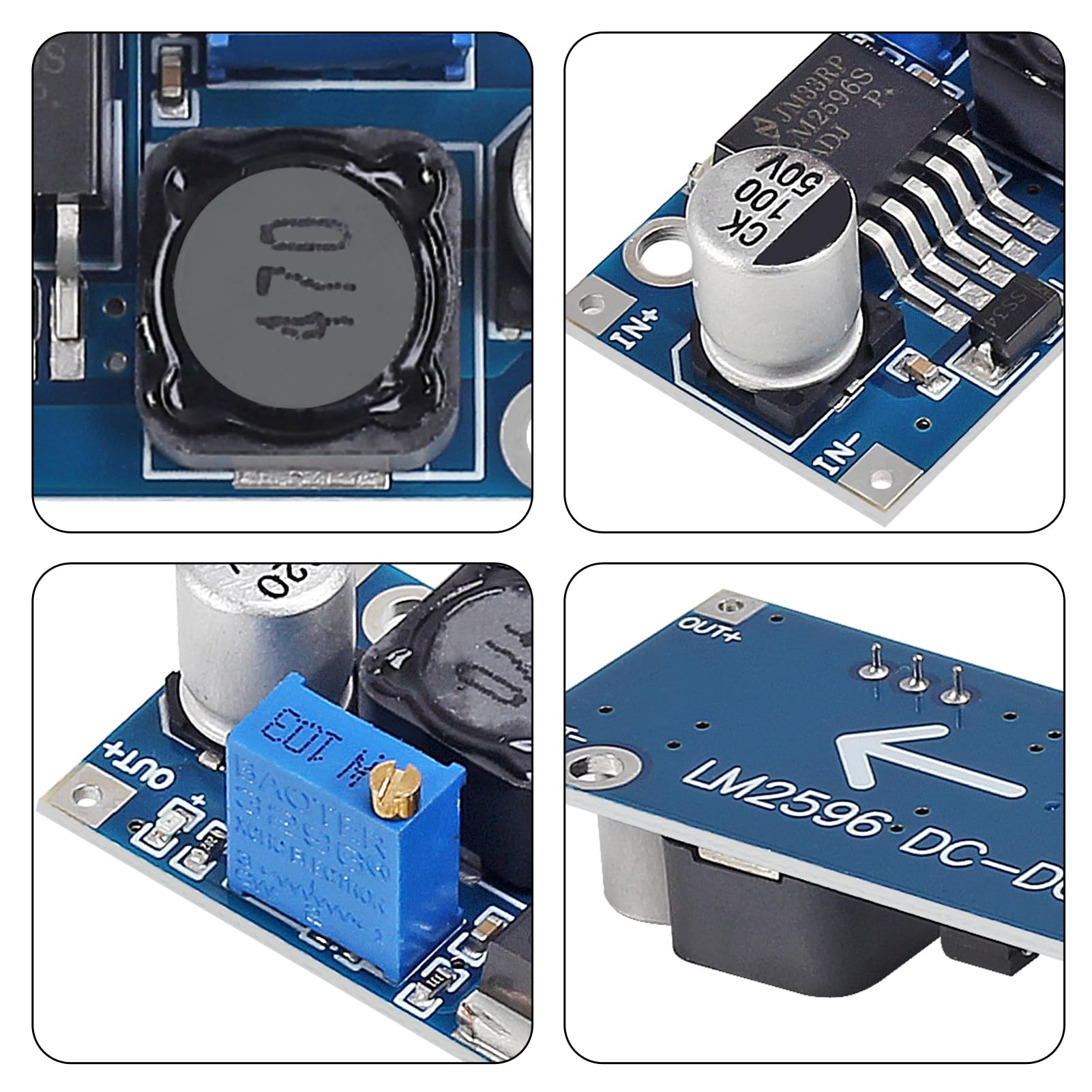 Aitrip 10 Pack Lm2596 Dc To Dc Buck Converter 3.0 40V To 1.5 35V Power Supply Step Down Module