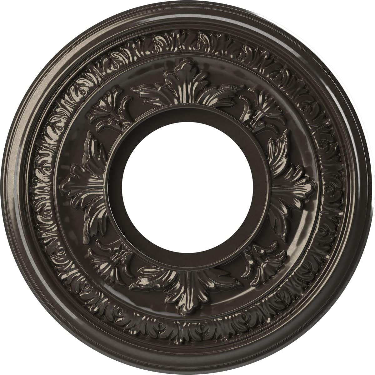 Ekena Millwork CMP10BACCH Baltimore Thermoformed PVC Ceiling Medallion (Fits Canopies up to 4 1/4), 10OD x 3 1/2ID x 3/4P, Metal